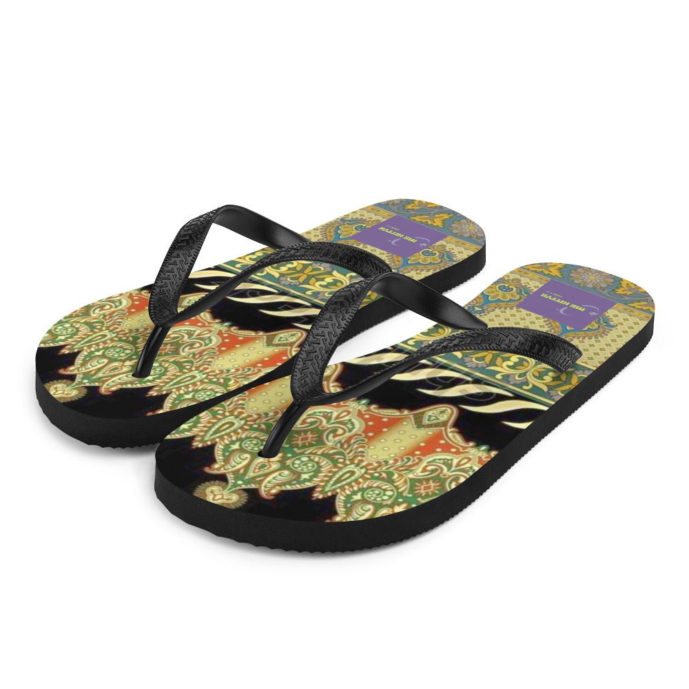 Front Bombay Signature - Unisex Flip-Flops Flip Flops #MzKittyz #NikkiDKatArt