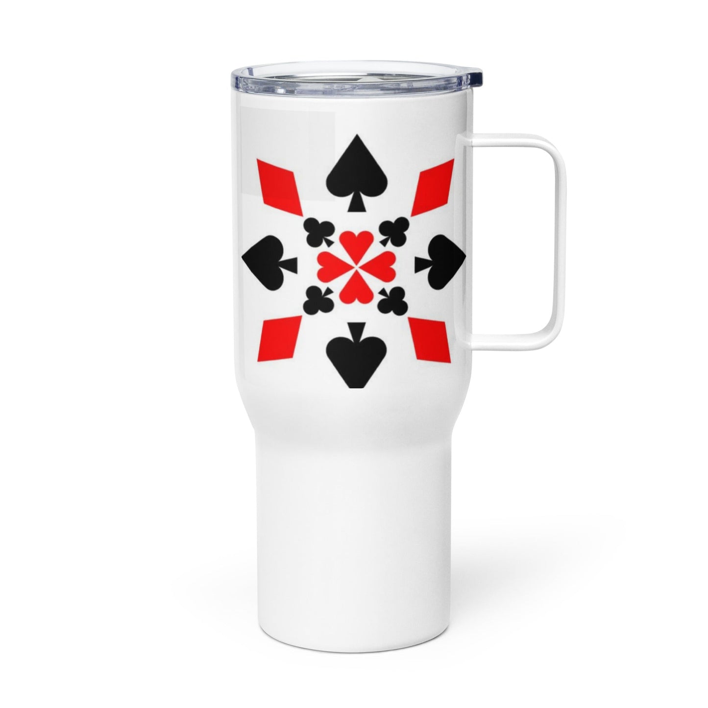 Front Casino Cards - Stainless Travel mug with a handle - 25oz #MzKittyz #NikkiDKatArt