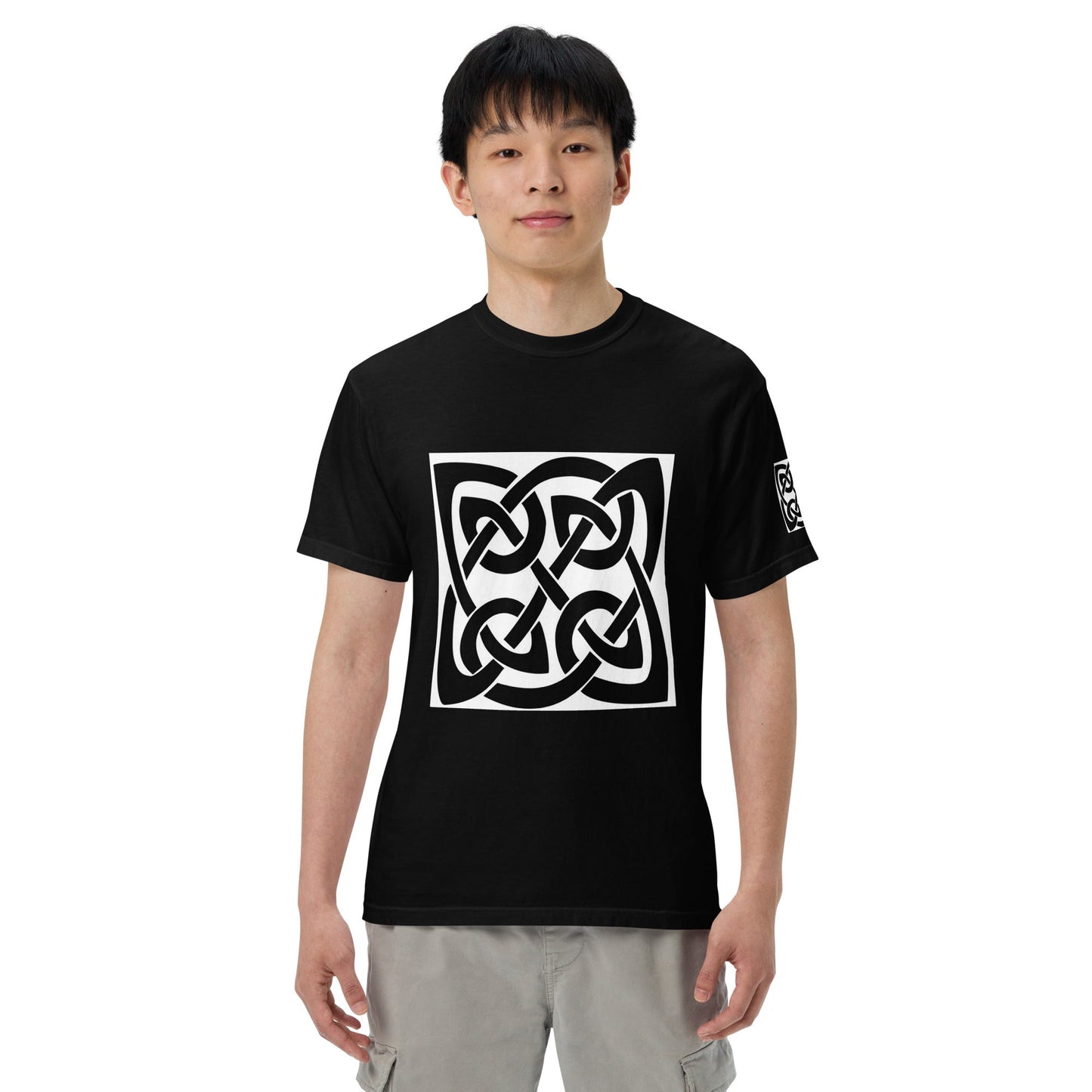 Front Celtic Knot Unisex garment-dyed Heavyweight T-shirt - 100% Cotton - up to 4XL #MzKittyz #NikkiDKatArt