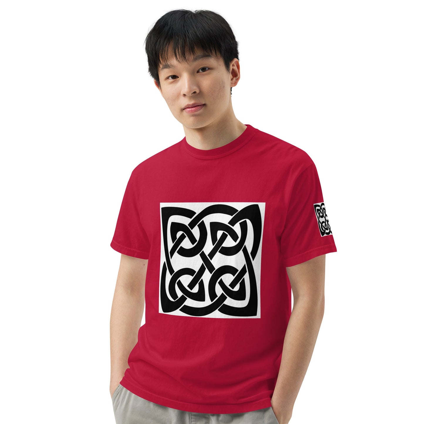Front Celtic Knot Unisex garment-dyed Heavyweight T-shirt - 100% Cotton - up to 4XL #MzKittyz #NikkiDKatArt