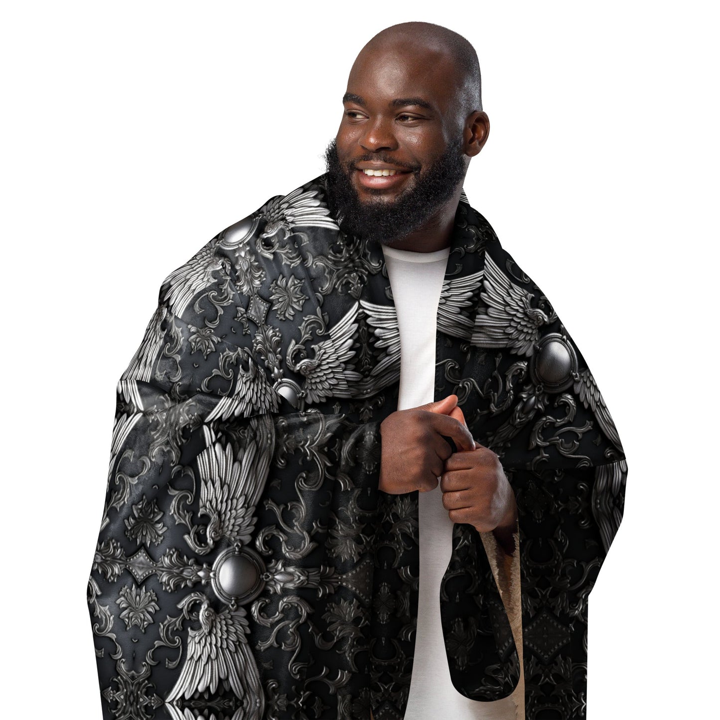 Front Chrome Animal Sherpa Blanket - 50" x 60" #MzKittyz #NikkiDKatArt