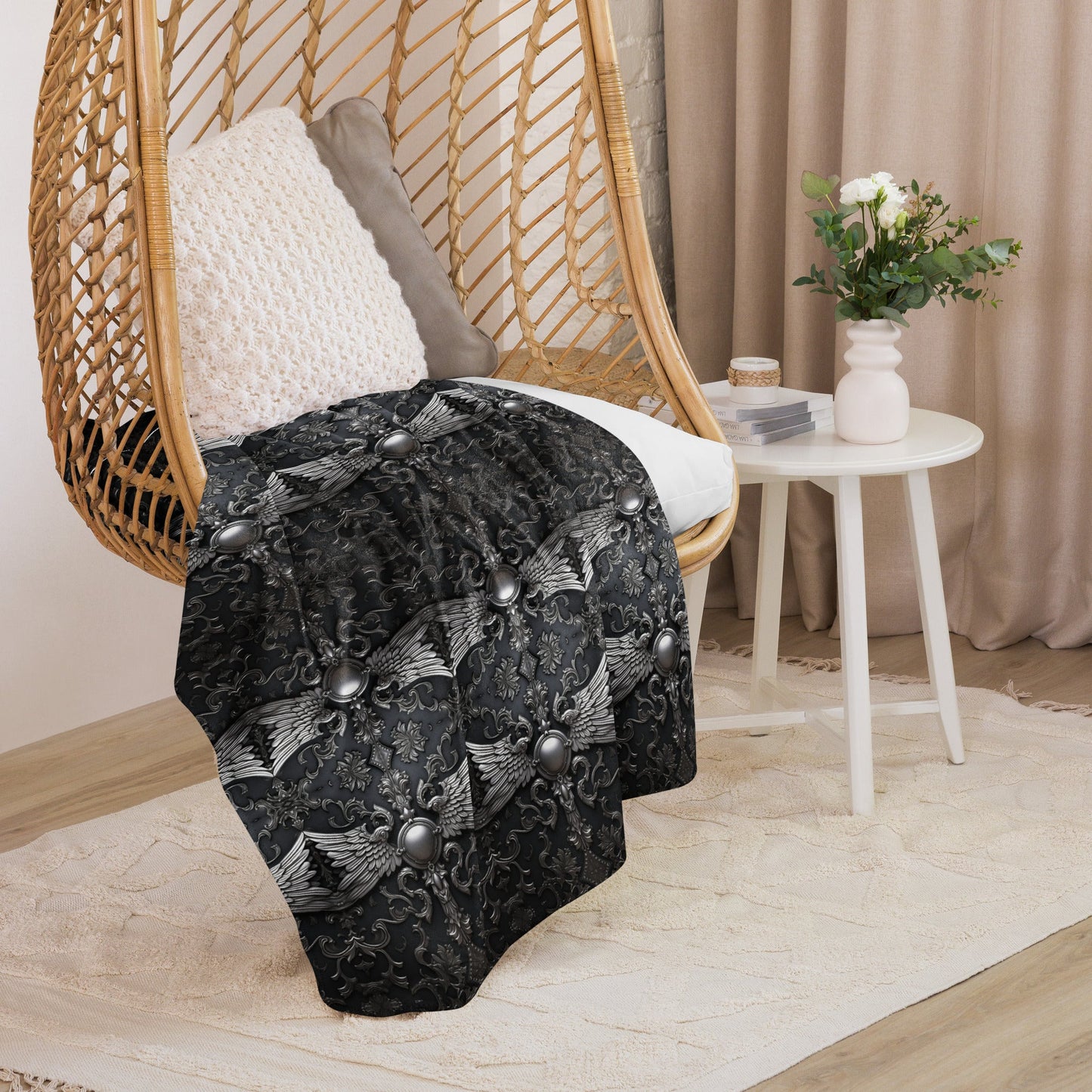 Front Chrome Animal Sherpa Blanket - 50" x 60" #MzKittyz #NikkiDKatArt