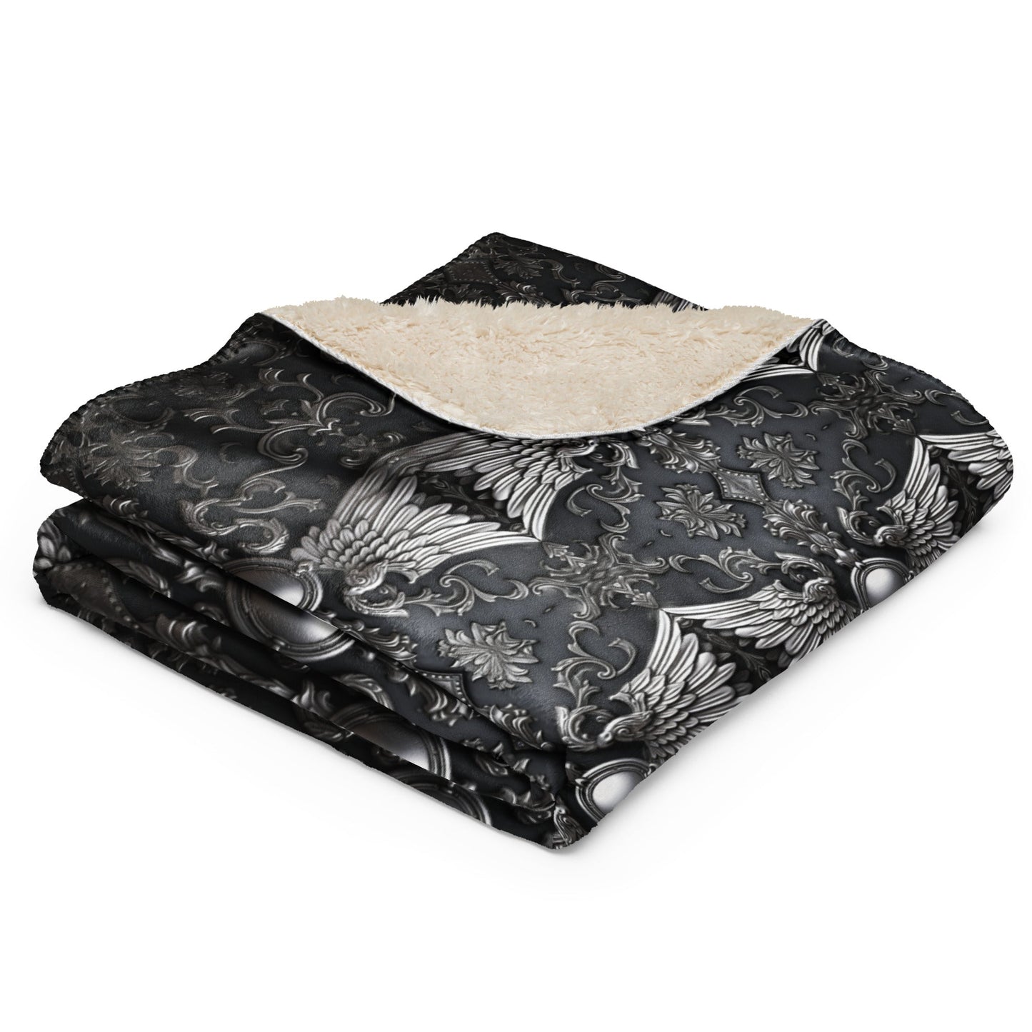 Front Chrome Animal Sherpa Blanket - 50" x 60" #MzKittyz #NikkiDKatArt