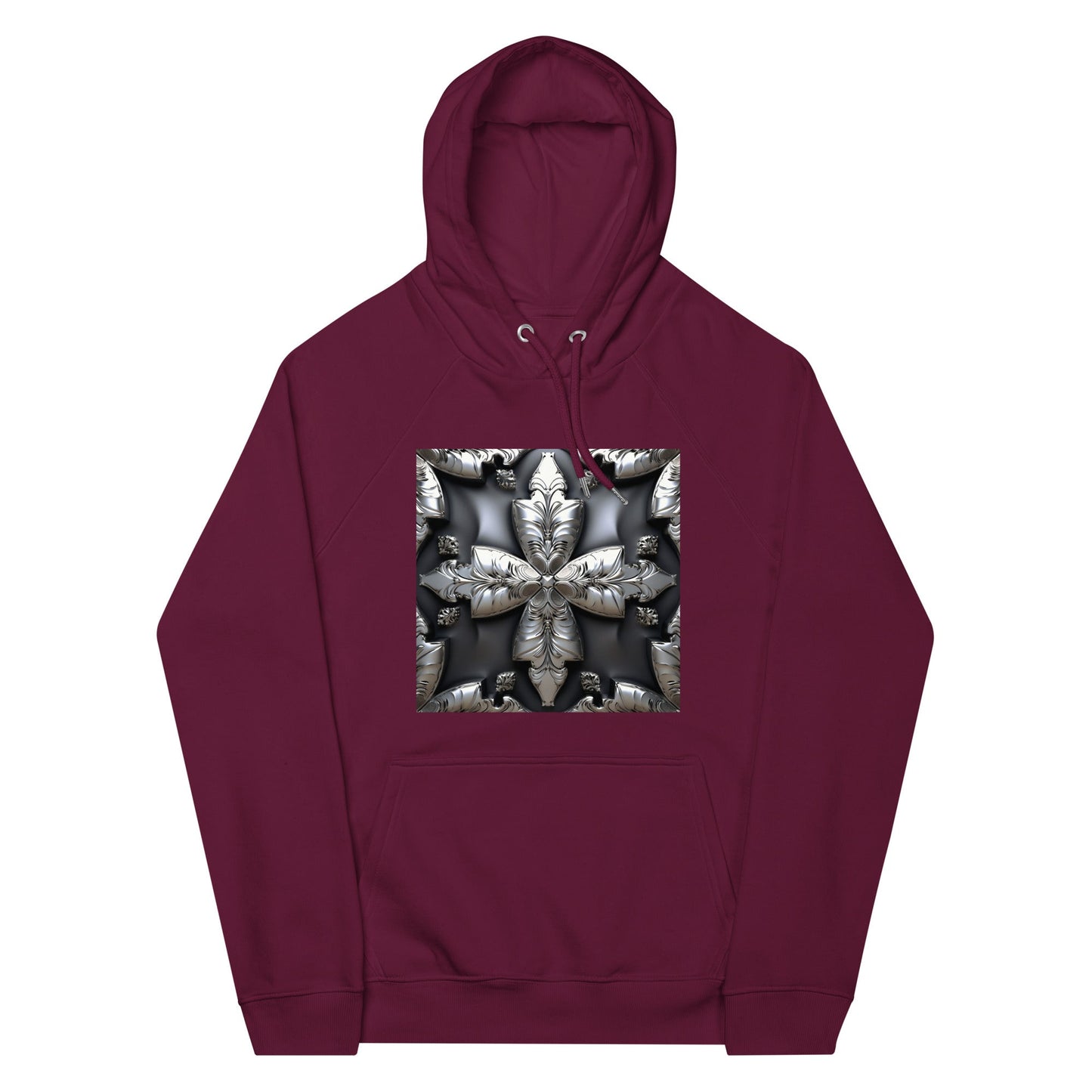 Front Chrome Cross Unisex Eco Raglan Hoodie \ XS to 3XL #MzKittyz #NikkiDKatArt