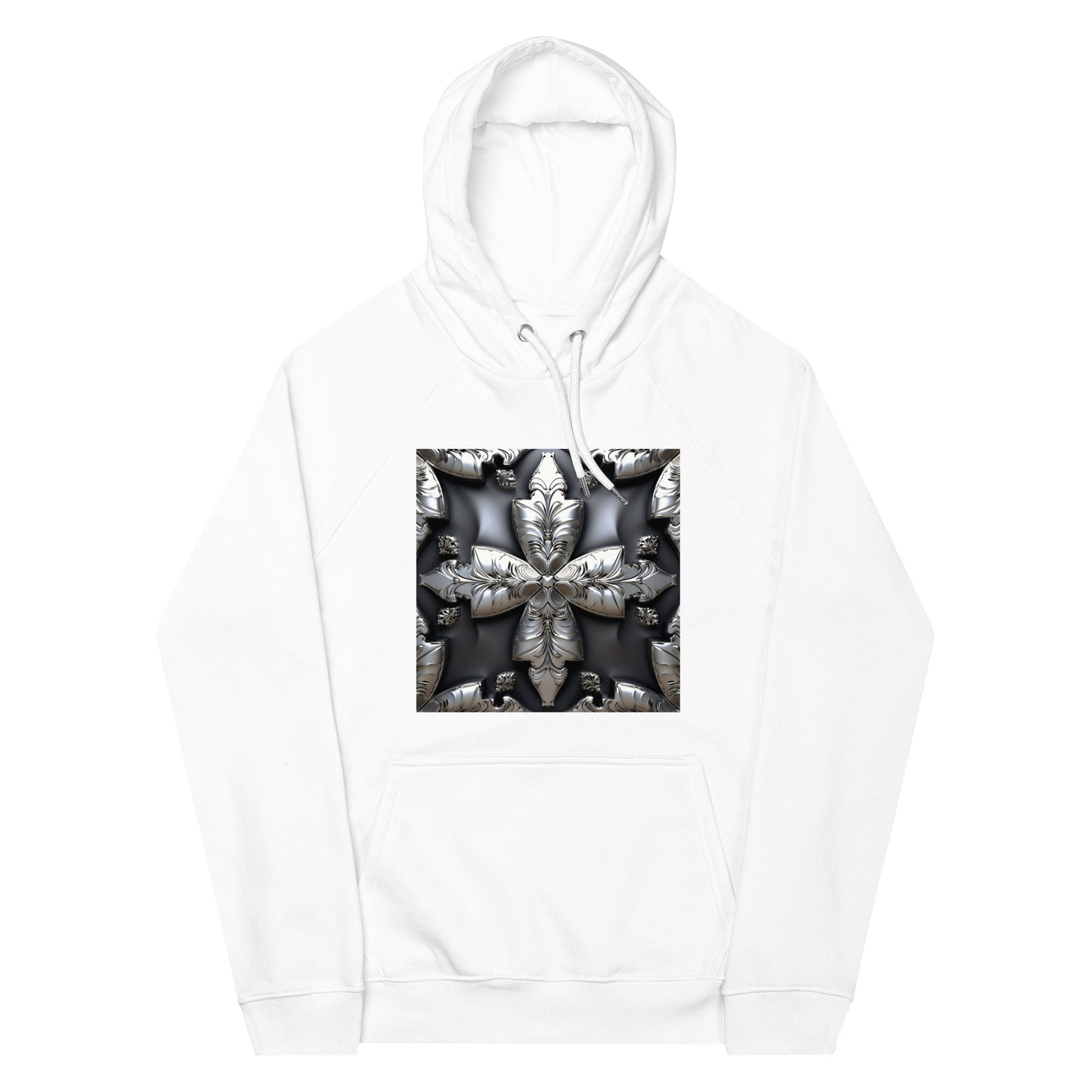 Front Chrome Cross Unisex Eco Raglan Hoodie \ XS to 3XL #MzKittyz #NikkiDKatArt