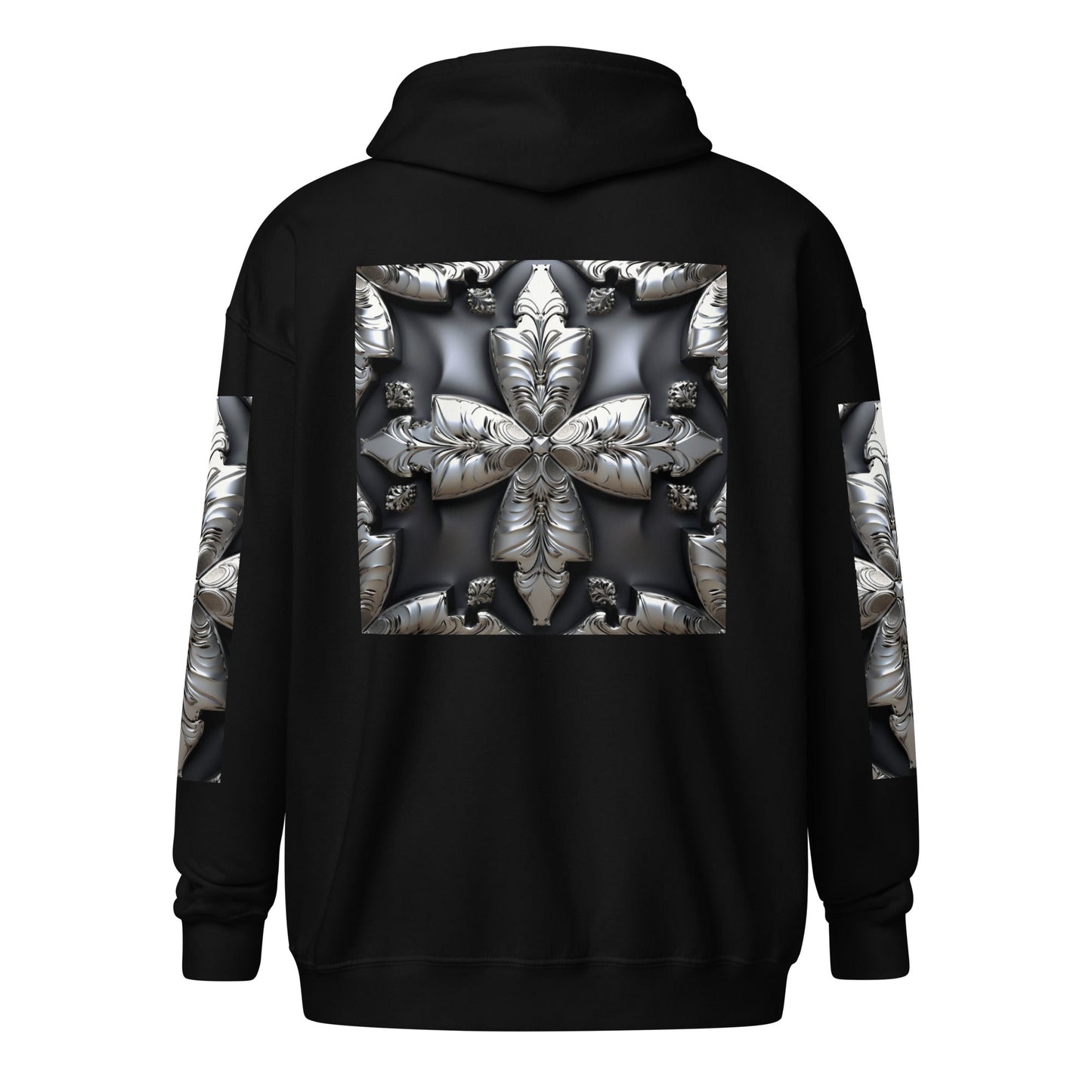 Front Chrome Cross Unisex Heavy Blend Zip Hoodie | Sizes Up to 5XL #MzKittyz #NikkiDKatArt