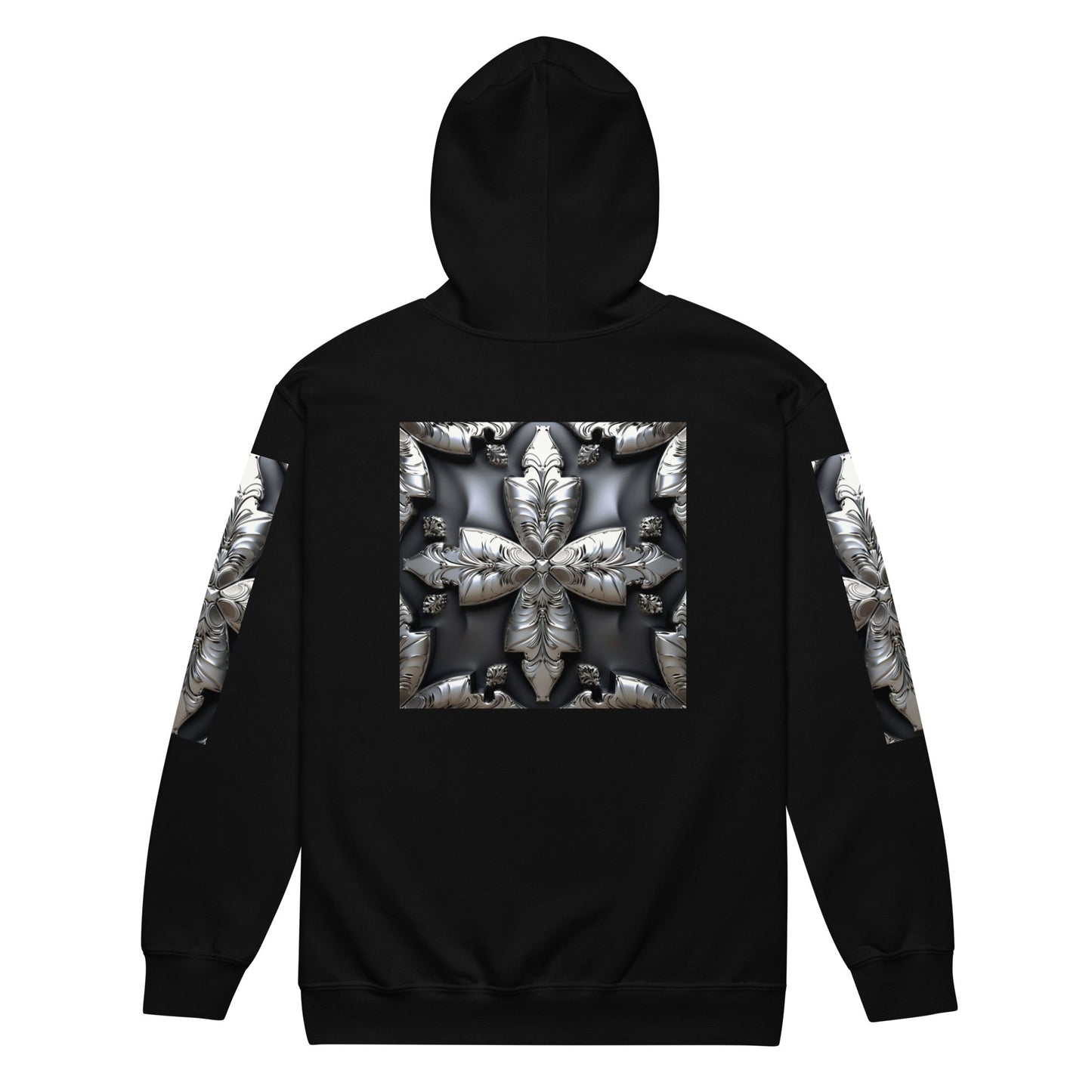 Front Chrome Cross Unisex Heavy Blend Zip Hoodie | Sizes Up to 5XL #MzKittyz #NikkiDKatArt