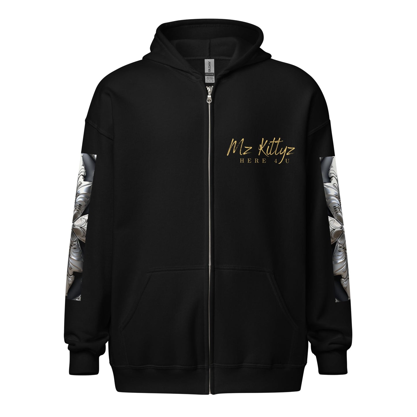 Front Chrome Cross Unisex Heavy Blend Zip Hoodie | Sizes Up to 5XL #MzKittyz #NikkiDKatArt