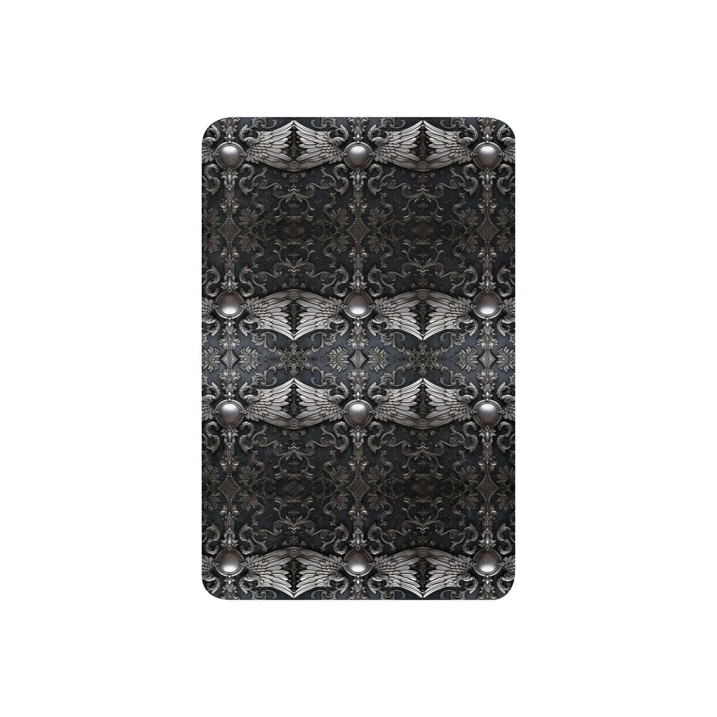 Front Chrome Cross w/Wings- Sherpa Throw Blanket 37" x 57" #MzKittyz #NikkiDKatArt