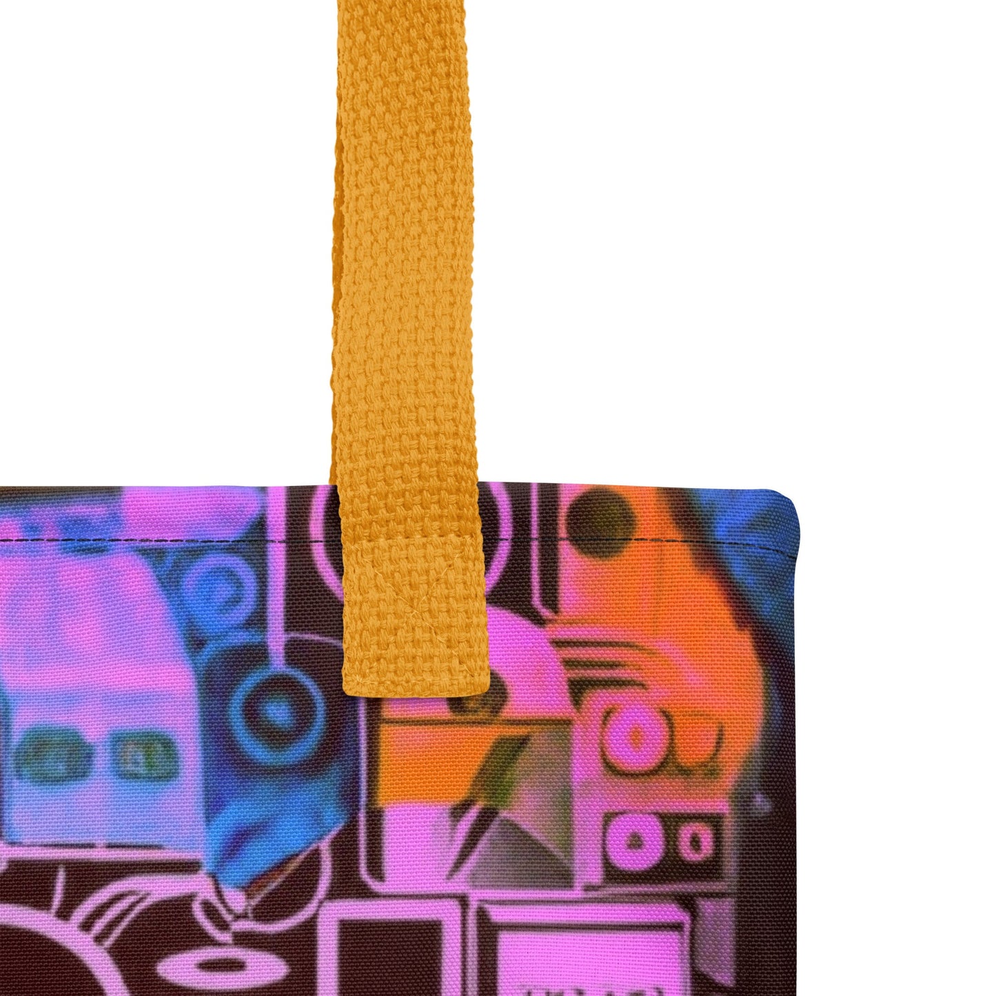 Front Dj Love Design Tote Bag - Handles in black or yellow Tote Bag #MzKittyz #NikkiDKatArt