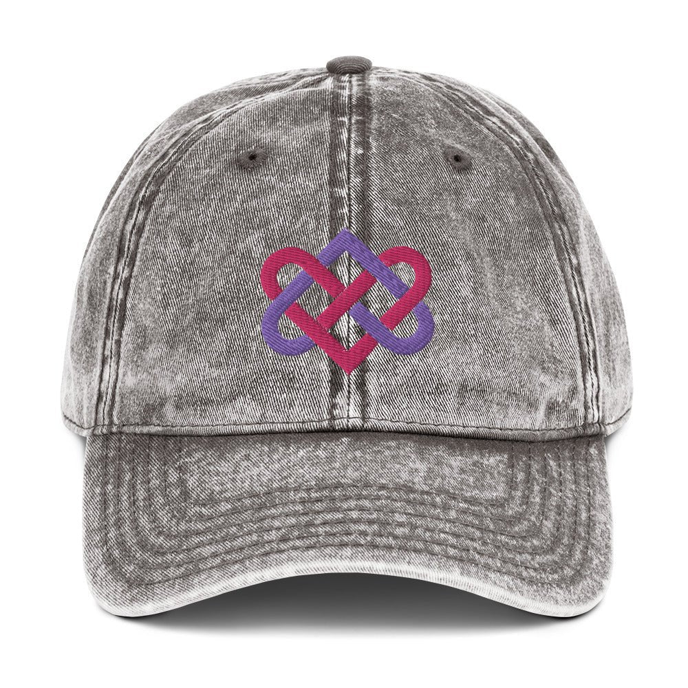 Front Embroidered Celtic Love Knot & Tribal Heart Designs - Vintage Cotton Twill Cap - One Size #MzKittyz #NikkiDKatArt