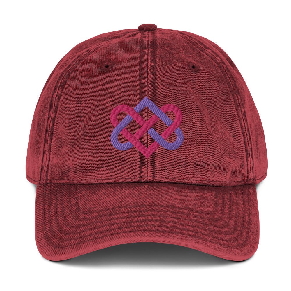 Front Embroidered Celtic Love Knot & Tulip Love Symbol - Vintage Cotton Twill Cap #MzKittyz #NikkiDKatArt