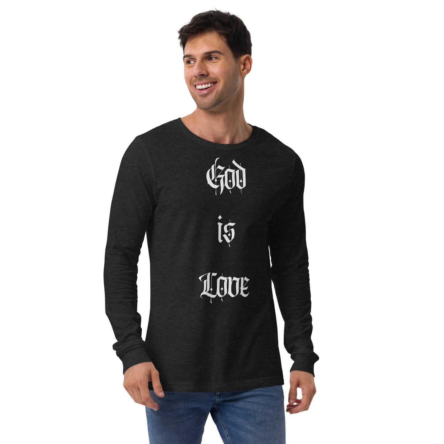 Front "God is Love, Love is God" - Unisex Long Sleeve Tee- Various Colors - 100% Cotton Tshirt, LongSleeve, Unisex #MzKittyz #NikkiDKatArt