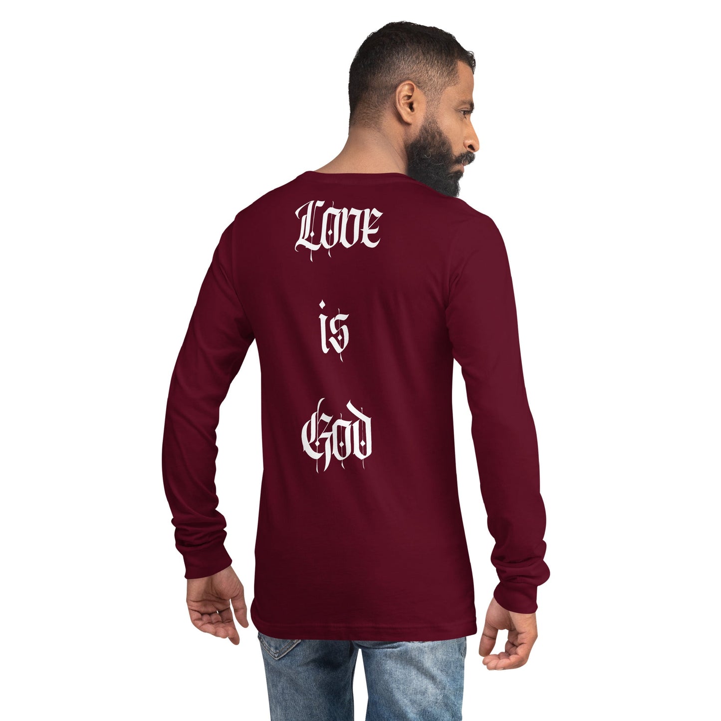 Front "God is Love, Love is God" - Unisex Long Sleeve Tee- Various Colors - 100% Cotton Tshirt, LongSleeve, Unisex #MzKittyz #NikkiDKatArt