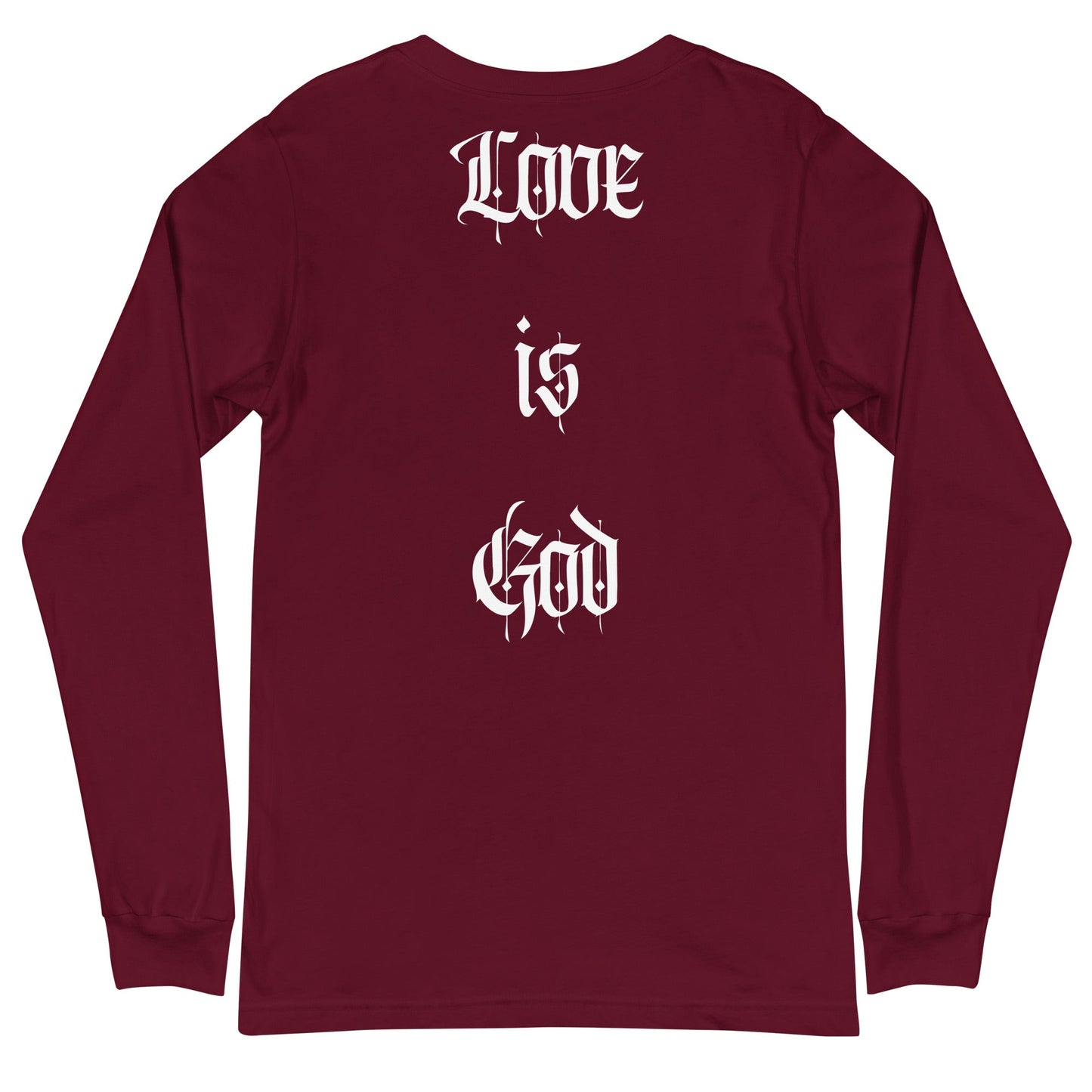 Front "God is Love, Love is God" - Unisex Long Sleeve Tee- Various Colors - 100% Cotton Tshirt, LongSleeve, Unisex #MzKittyz #NikkiDKatArt