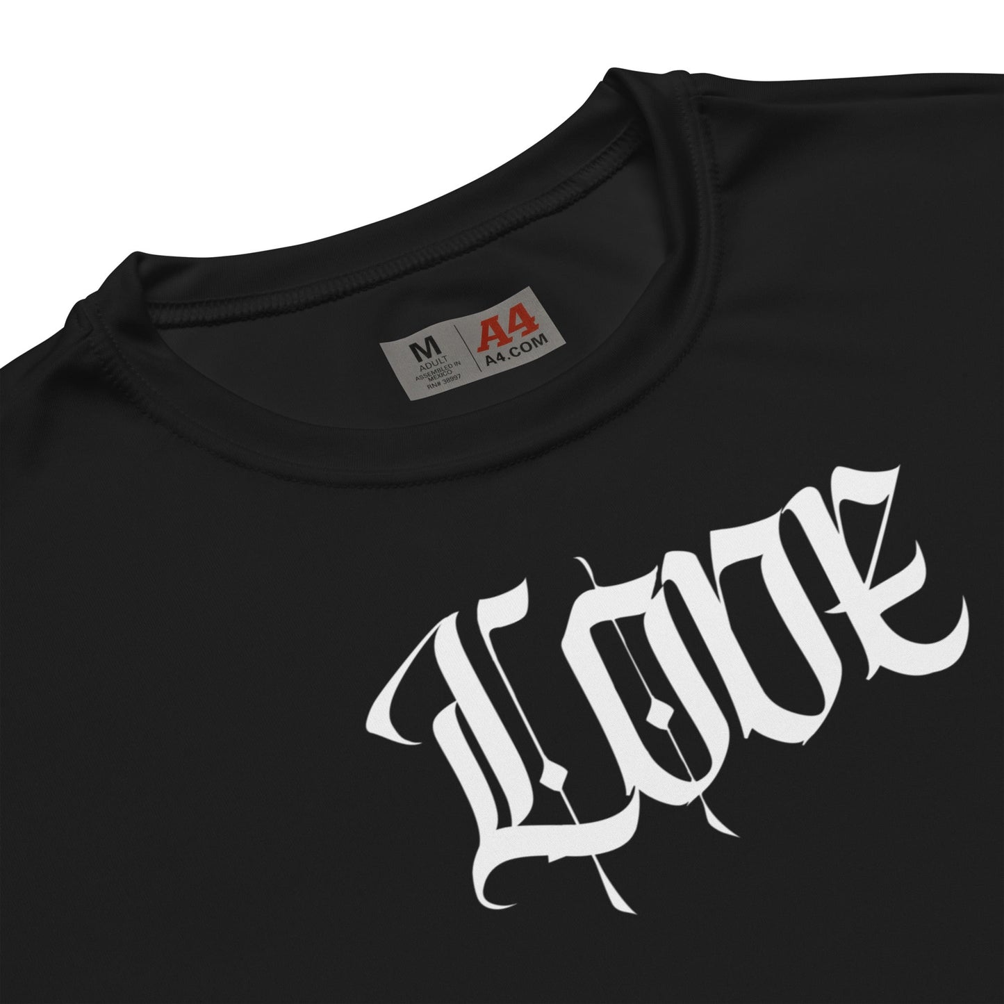 Front "Love is God, God is Love" Unisex performance Crew Neck T-shirt Tshirt, Moisture Wicking - Unisex #MzKittyz #NikkiDKatArt