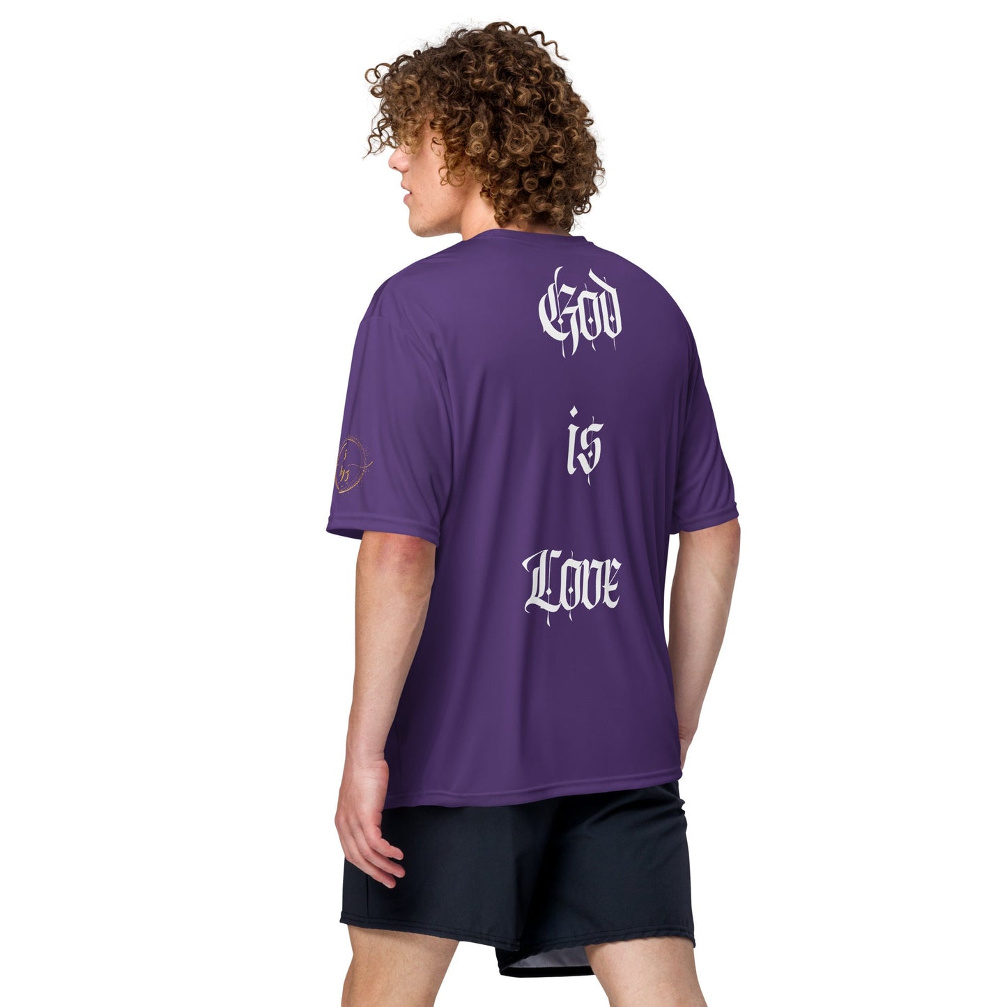 Front "Love is God, God is Love" Unisex performance Crew Neck T-shirt Tshirt, Moisture Wicking - Unisex #MzKittyz #NikkiDKatArt