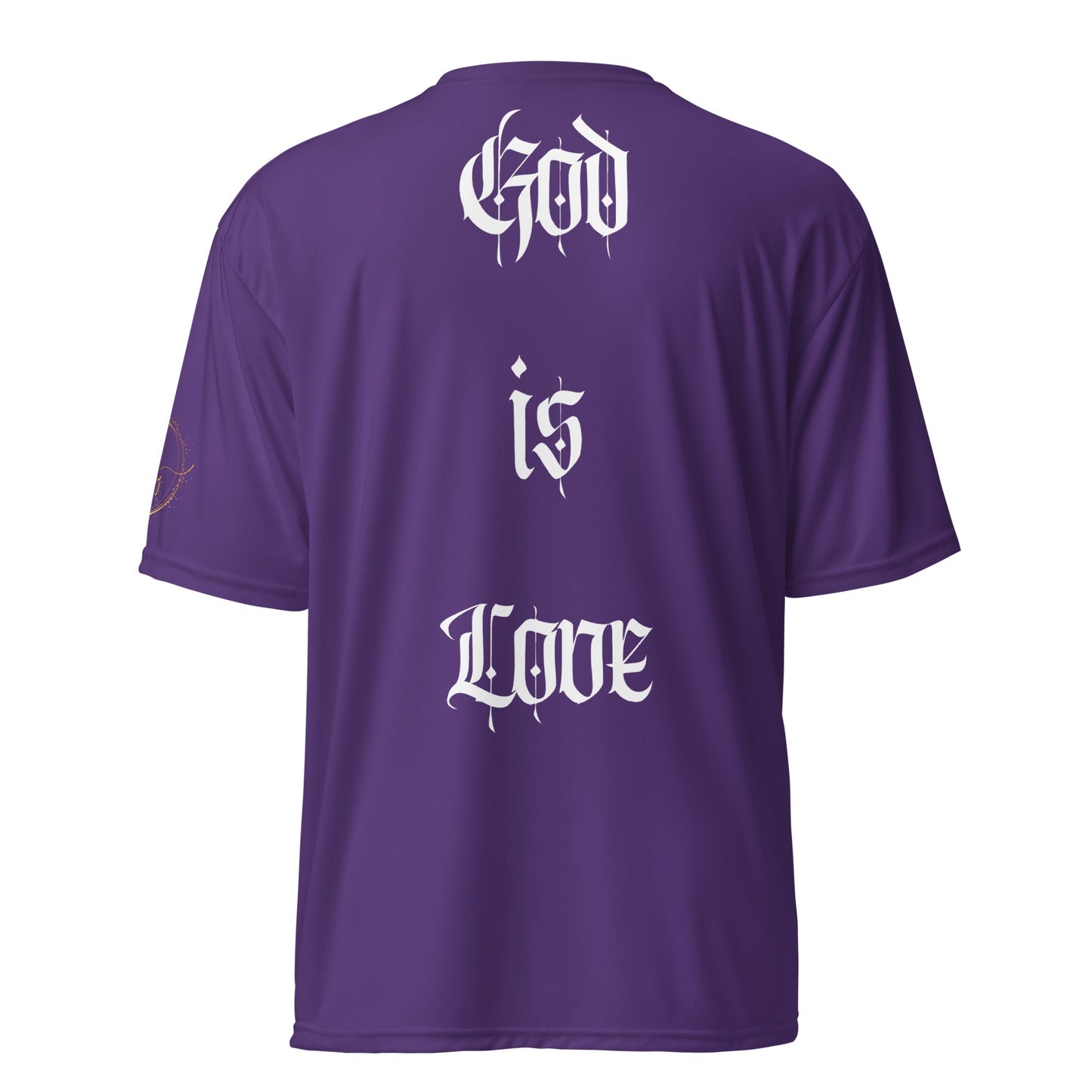 Front "Love is God, God is Love" Unisex performance Crew Neck T-shirt Tshirt, Moisture Wicking - Unisex #MzKittyz #NikkiDKatArt
