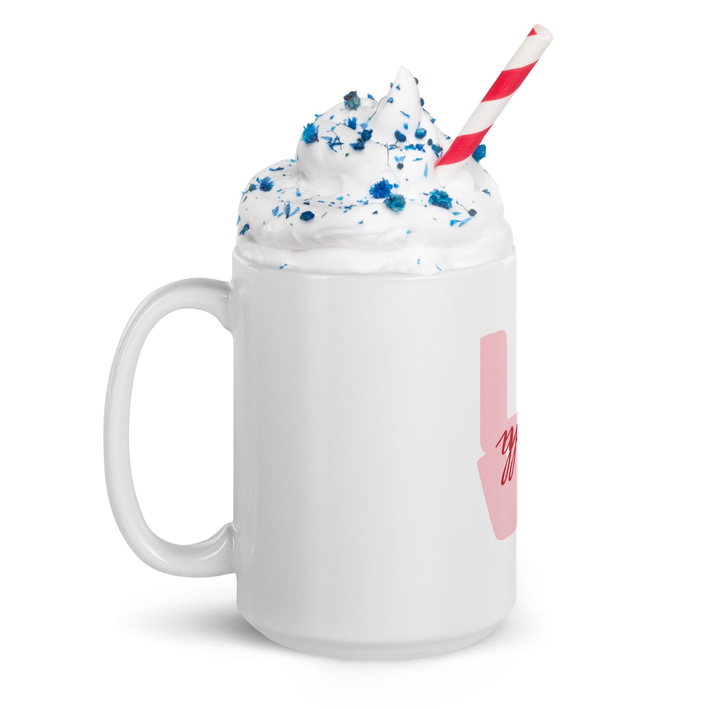 Front Love You Valentine's White glossy Ceramic Mug | 11 oz, 15 oz, 20 oz Cup #MzKittyz #NikkiDKatArt