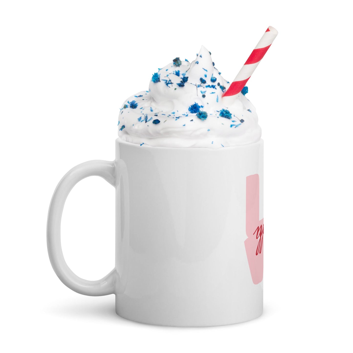 Front Love You Valentine's White glossy Ceramic Mug | 11 oz, 15 oz, 20 oz Cup #MzKittyz #NikkiDKatArt