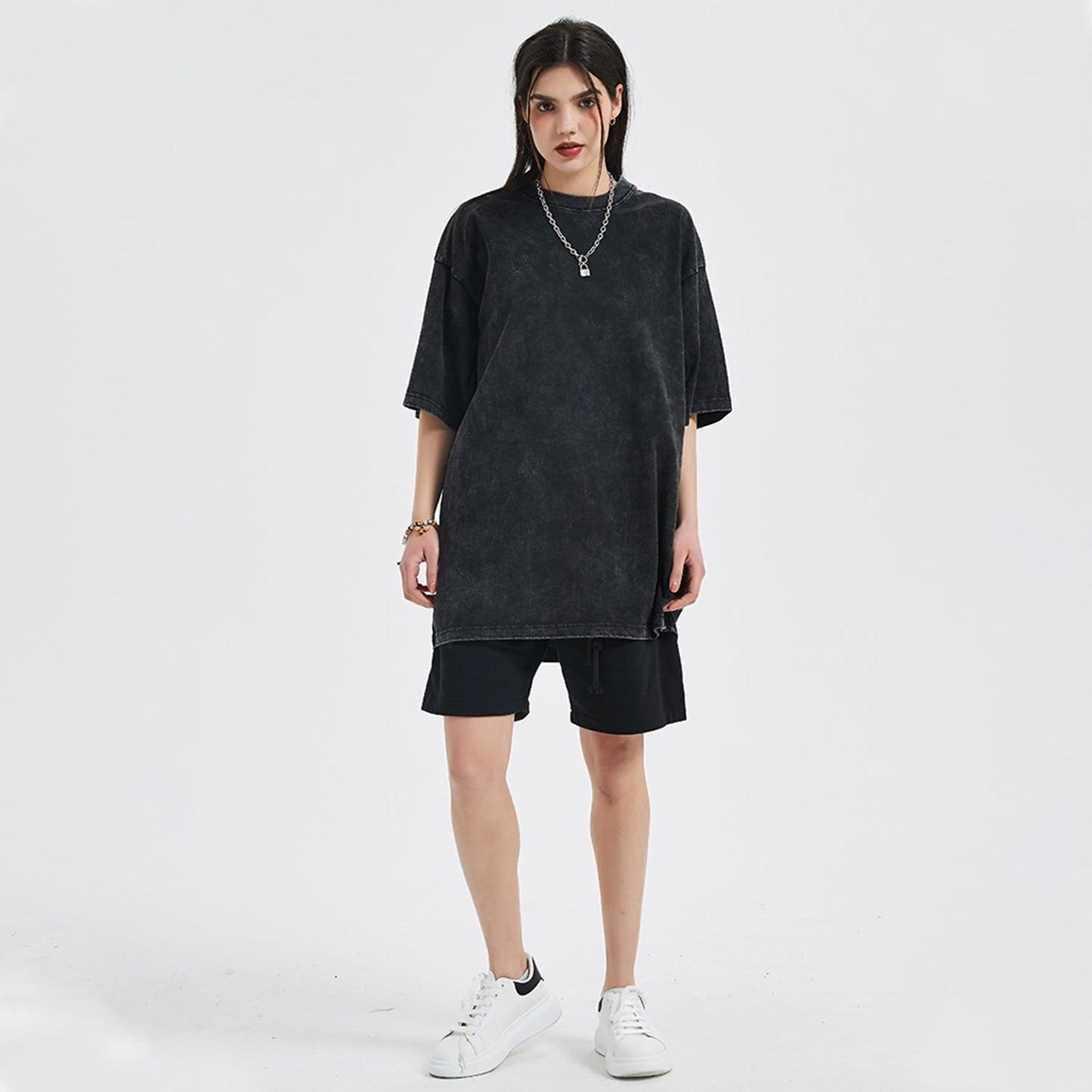 Front Rain Music Dj Kittyz - Streetwear Unisex Oversized Snow Wash T-Shirt | Up to 2XL - 7 colors - Front & Back Print #MzKittyz #NikkiDKatArt