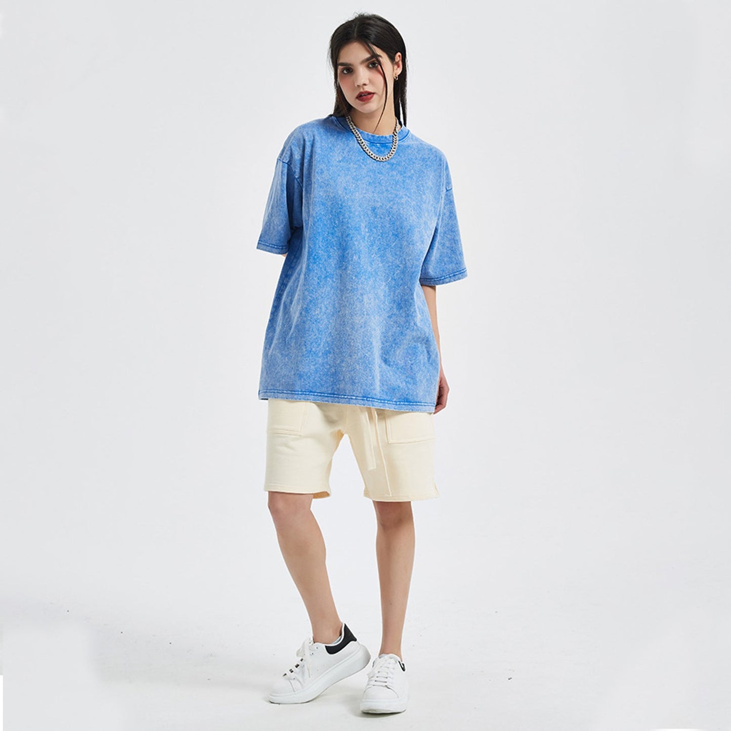 Front Rain Music Dj Kittyz - Streetwear Unisex Oversized Snow Wash T-Shirt | Up to 2XL - 7 colors - Front & Back Print #MzKittyz #NikkiDKatArt