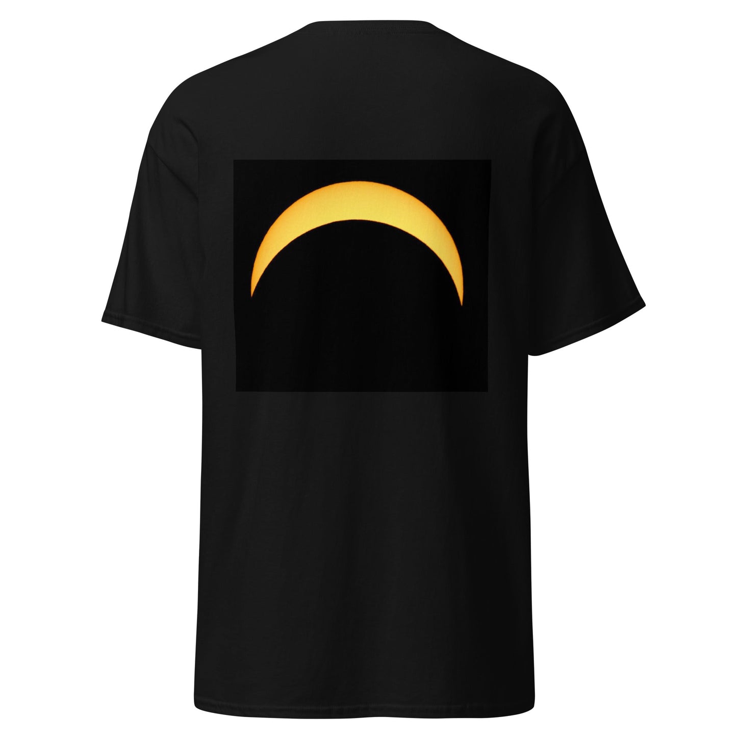 Back, Black Solar Eclipse Men's classic tee - Embroidered & Printed Design - Sizes up to 5XL #MzKittyz #NikkiDKatArt