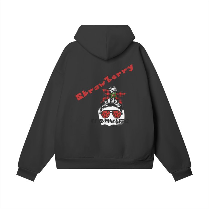Front Streetwear Unisex Heavyweight 460G Fleece Oversized Hidden Pocket Hoodie #MzKittyz #NikkiDKatArt