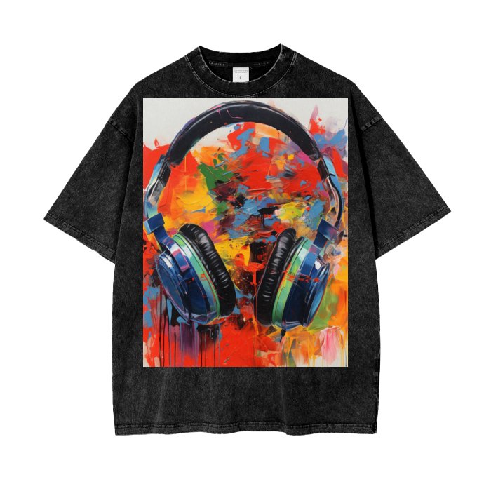 Front Streetwear Unisex Oversized Snow Wash T-Shirt #MzKittyz #NikkiDKatArt