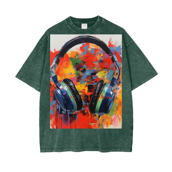 Front Streetwear Unisex Oversized Snow Wash T-Shirt #MzKittyz #NikkiDKatArt