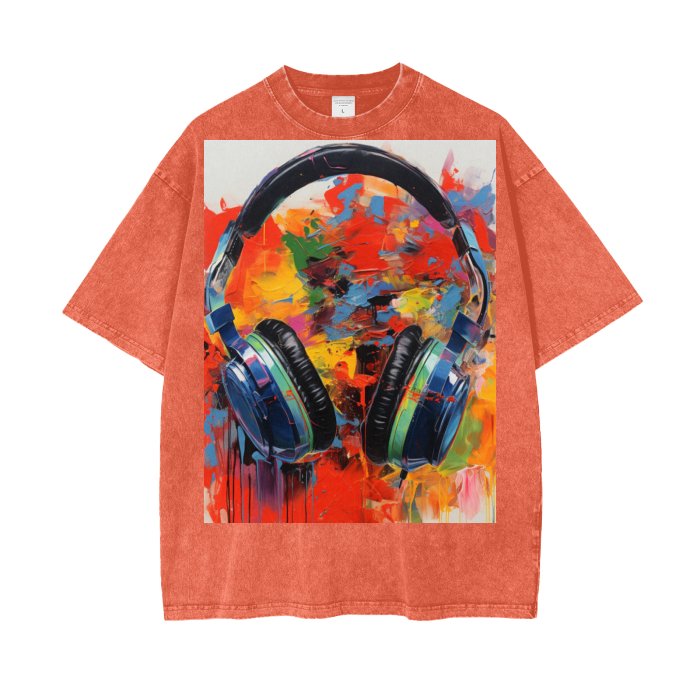 Front Streetwear Unisex Oversized Snow Wash T-Shirt #MzKittyz #NikkiDKatArt