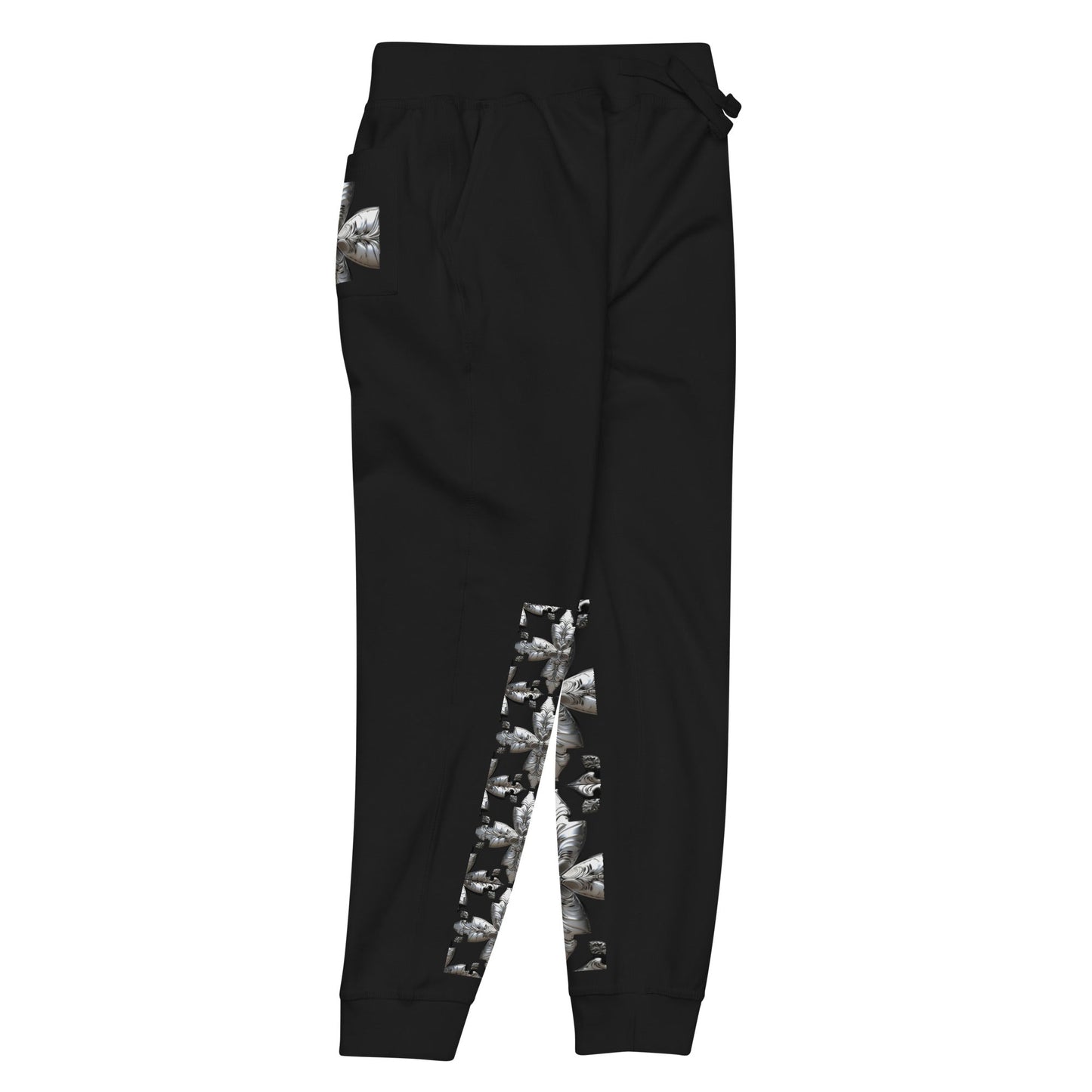 Front Unisex Chrome Crosses Fleece Sweatpants #MzKittyz #NikkiDKatArt