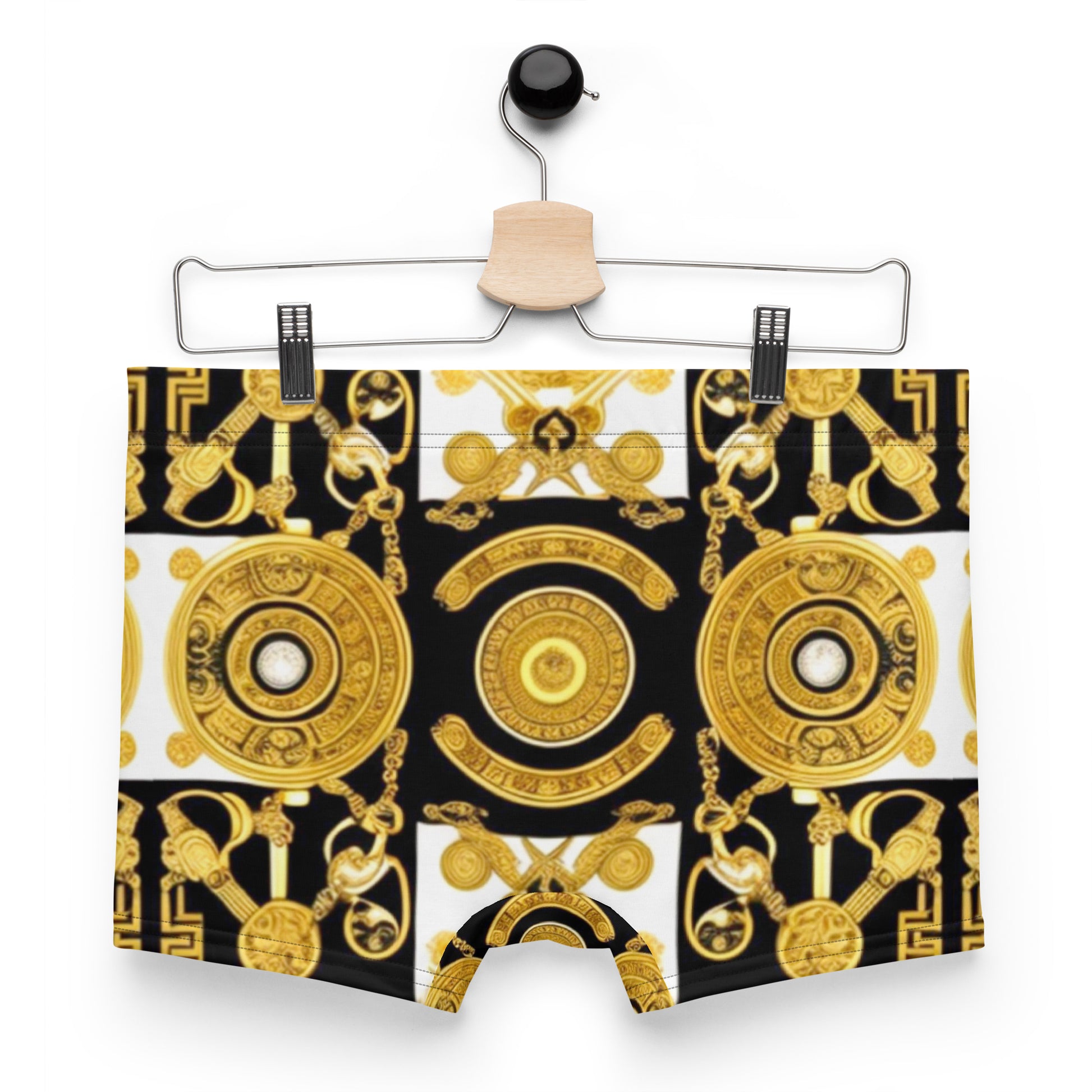 Front Gold & Black Coin Signature Scarf Design Boxer Briefs Briefs #MzKittyz #NikkiDKatArt