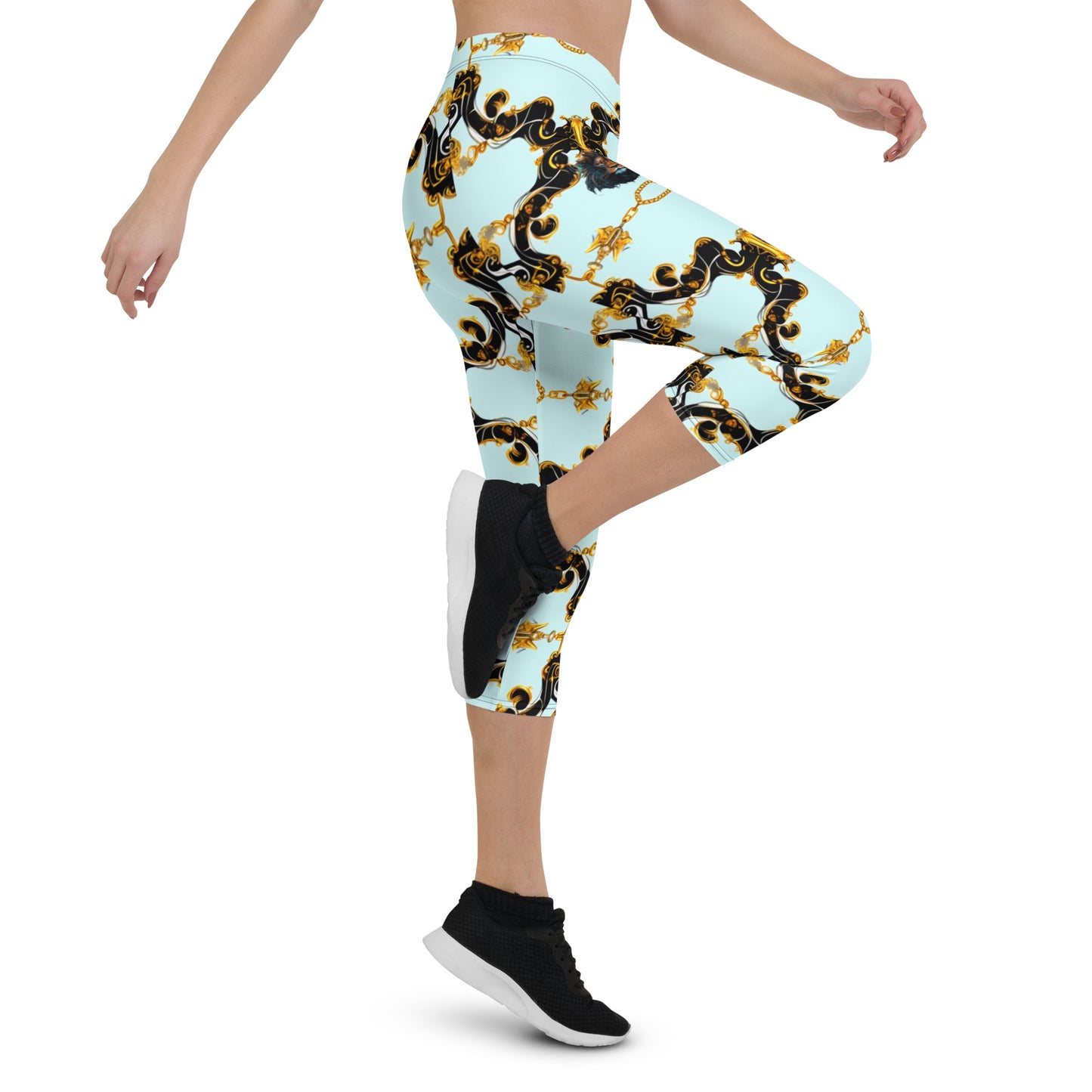Aqua Baroque Signature Women's Capri Leggings