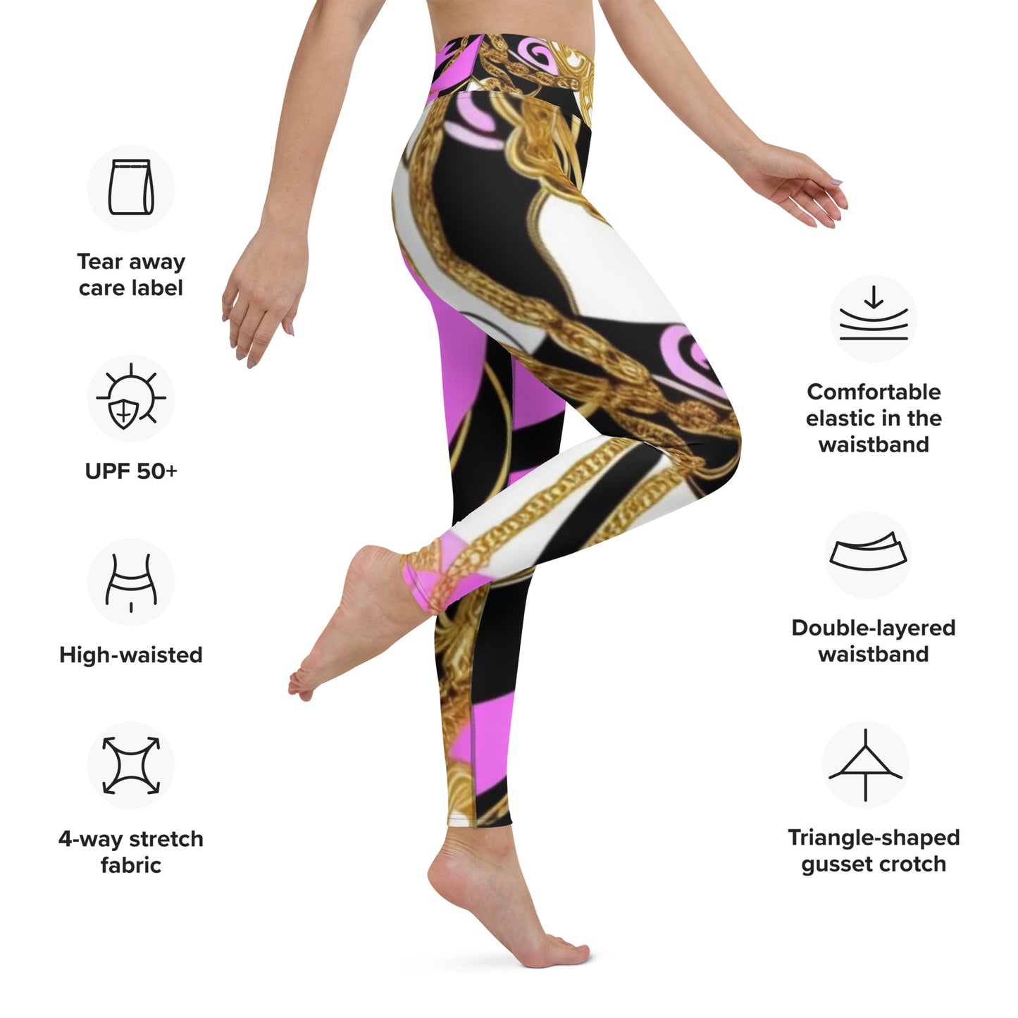 Nx Pink & Black Signature Yoga Leggings