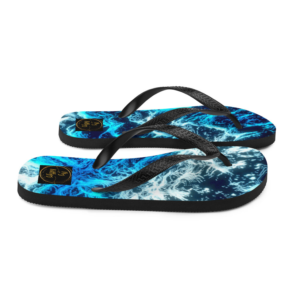Side R, Oceanic Waves - Unisex Flip-Flops Flip Flops #MzKittyz #NikkiDKatArt