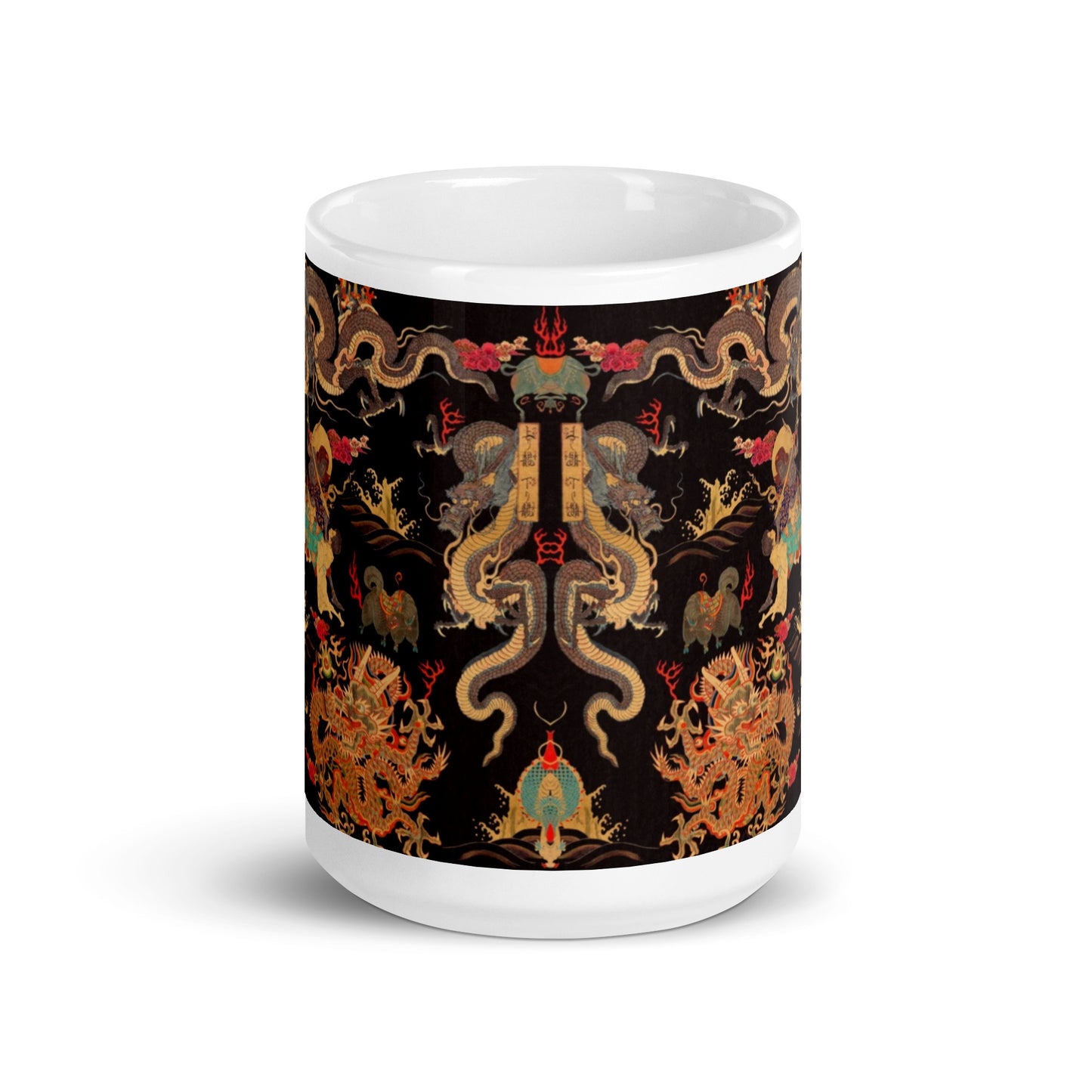 Chinese Dragon & Snake Design - White glossy mug - 3 sizes