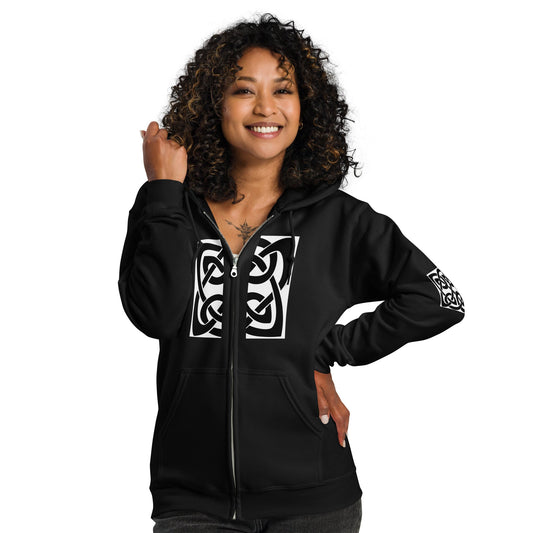 Front Celtic Knot Unisex heavy blend zip Hoodie Jacket Hoodie #MzKittyz #NikkiDKatArt