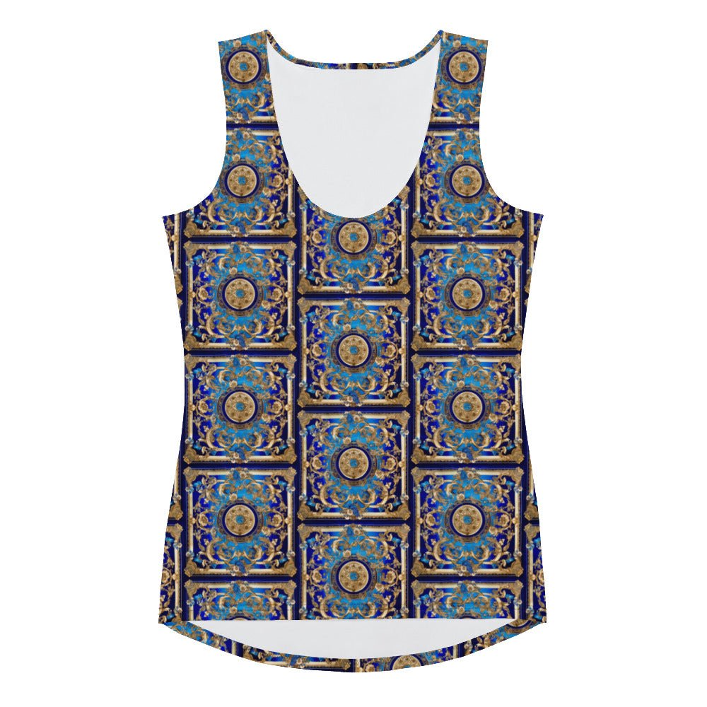 Front Bleu Baroque Signature Scarf Tank Top Tank Top #MzKittyz #NikkiDKatArt