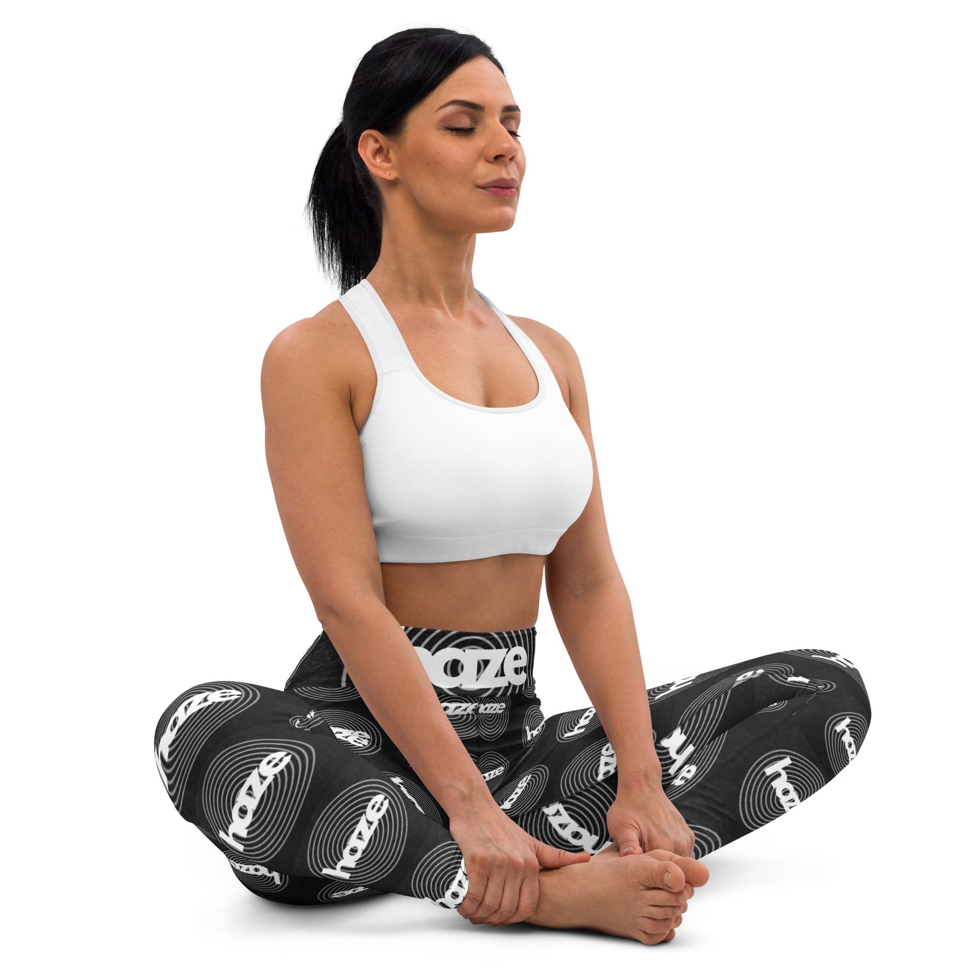 Front haze logo Yoga Leggings Yoga Leggings #MzKittyz #NikkiDKatArt