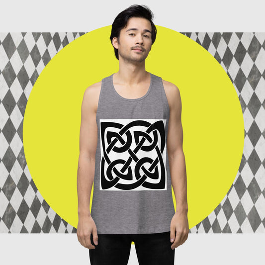 Front Celtic Knot, Men’s premium tank top Tank #MzKittyz #NikkiDKatArt