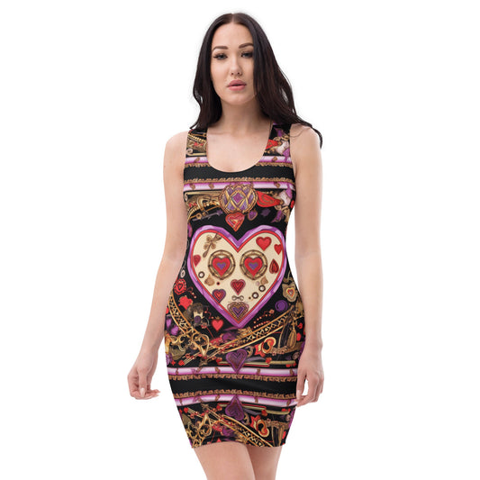 Front Signature Heart Scarf Sublimation Cut & Sew Dress #MzKittyz #NikkiDKatArt