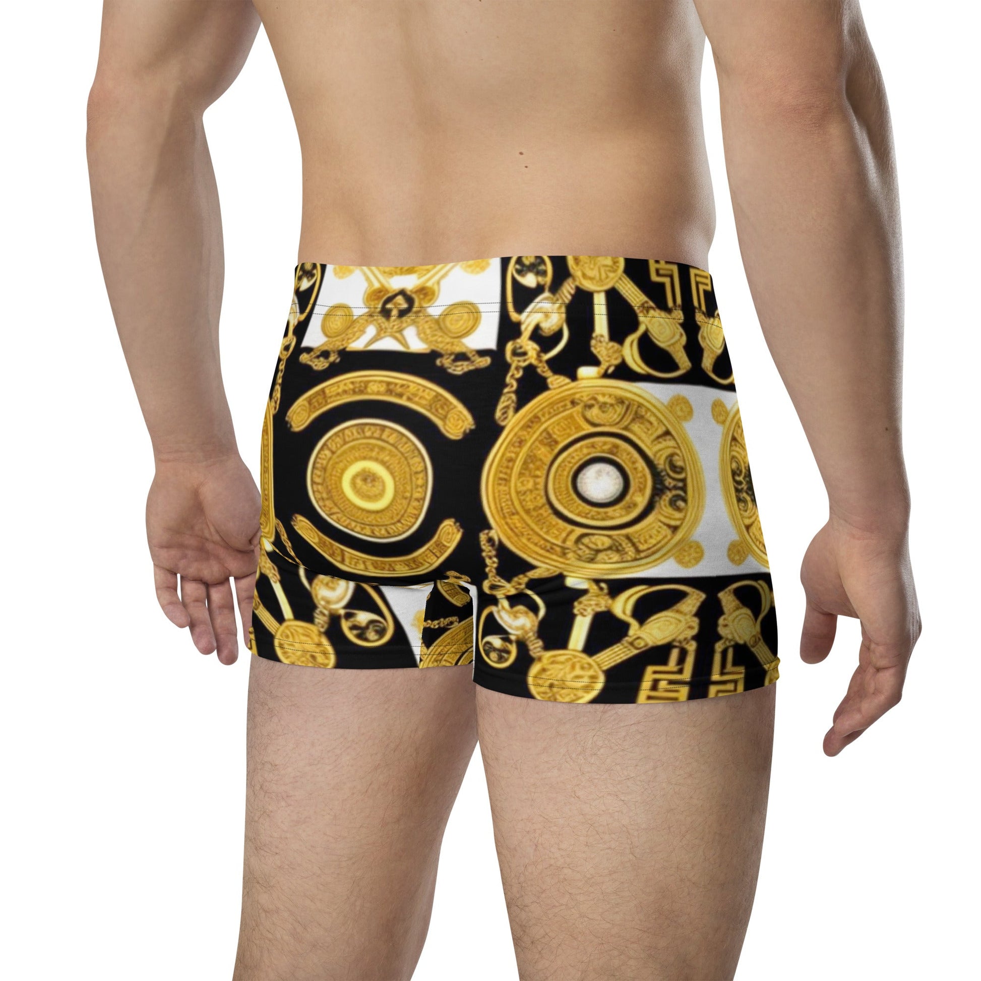 Front Gold & Black Coin Signature Boxer Briefs Briefs #MzKittyz #NikkiDKatArt