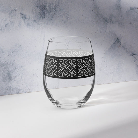 Front Celtic Knot Stemless wine glass Stemless Wine Glass #MzKittyz #NikkiDKatArt