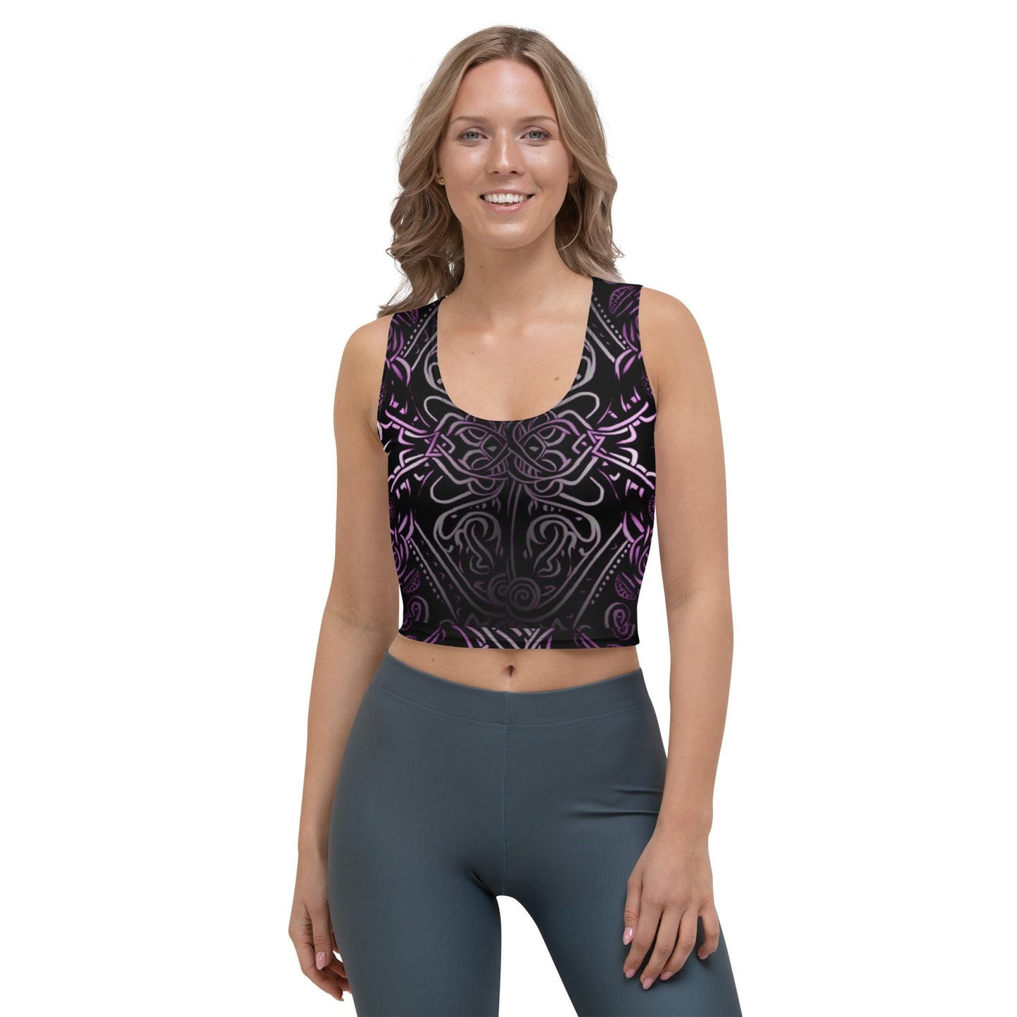 Front Purple Celtic Crop Top #MzKittyz #NikkiDKatArt