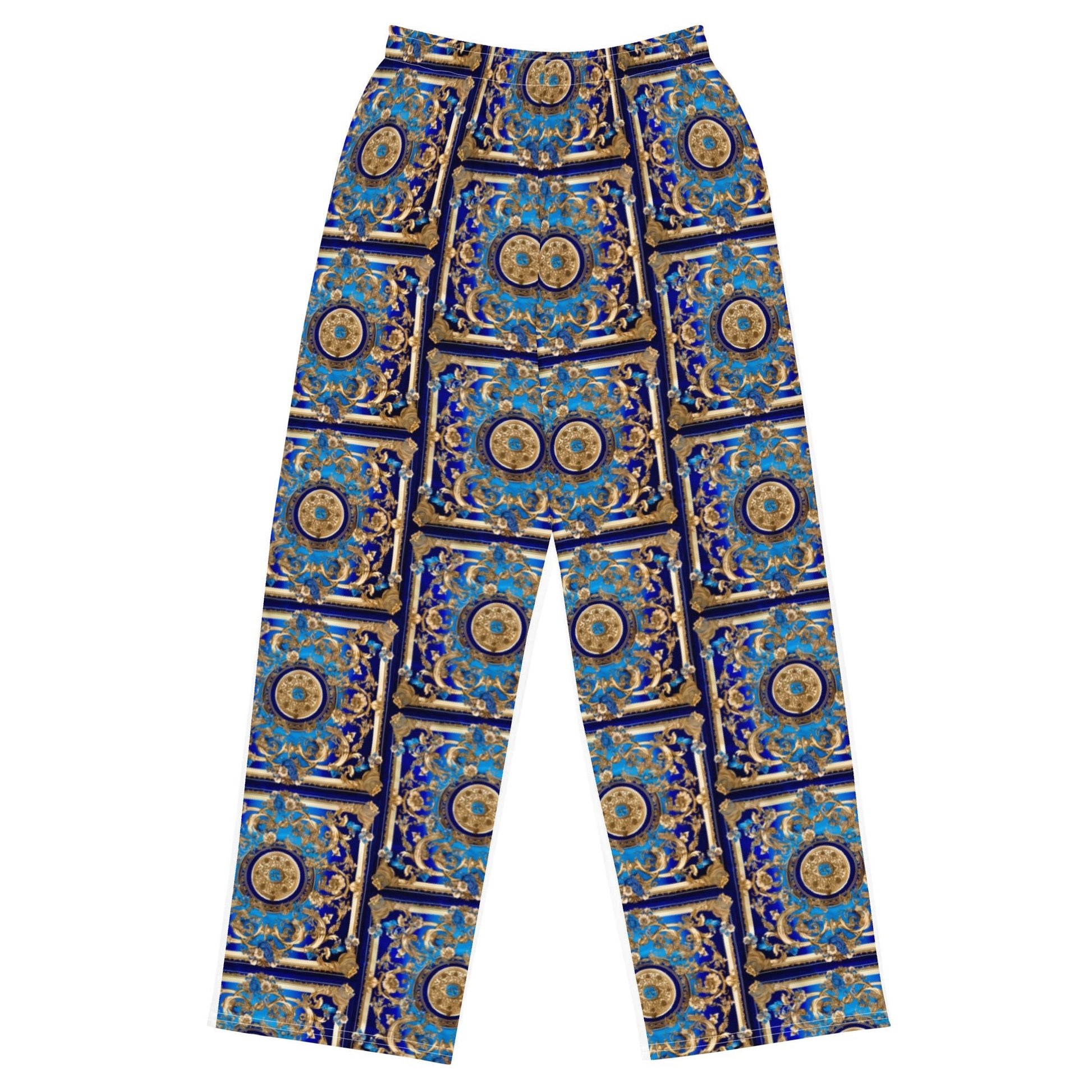 Front Signature Scarf Collection Unisex wide-leg pants #MzKittyz #NikkiDKatArt