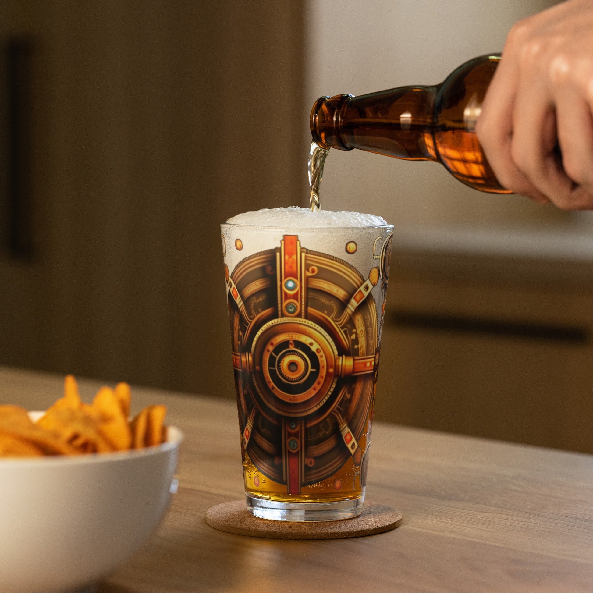Front Steam Punk Shaker pint glass #MzKittyz #NikkiDKatArt