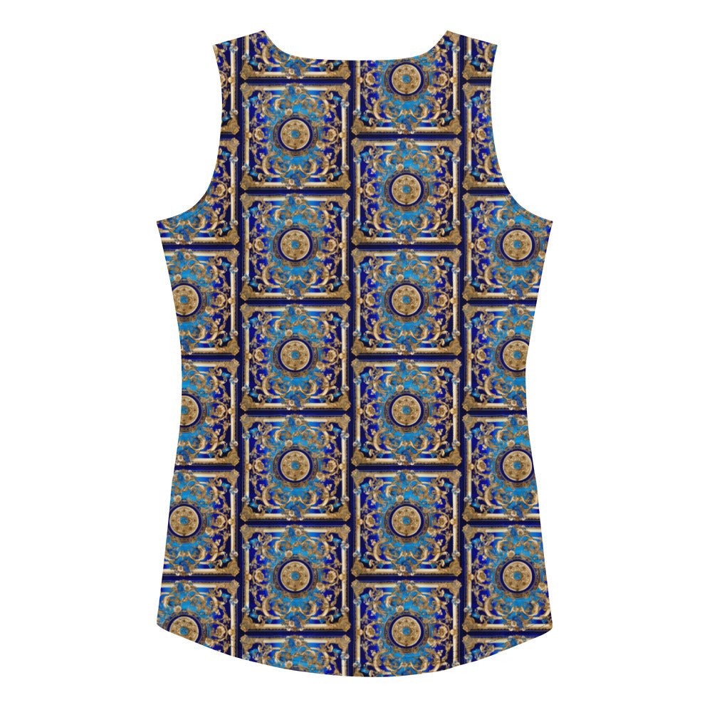Front Bleu Baroque Signature Scarf Tank Top Tank Top #MzKittyz #NikkiDKatArt