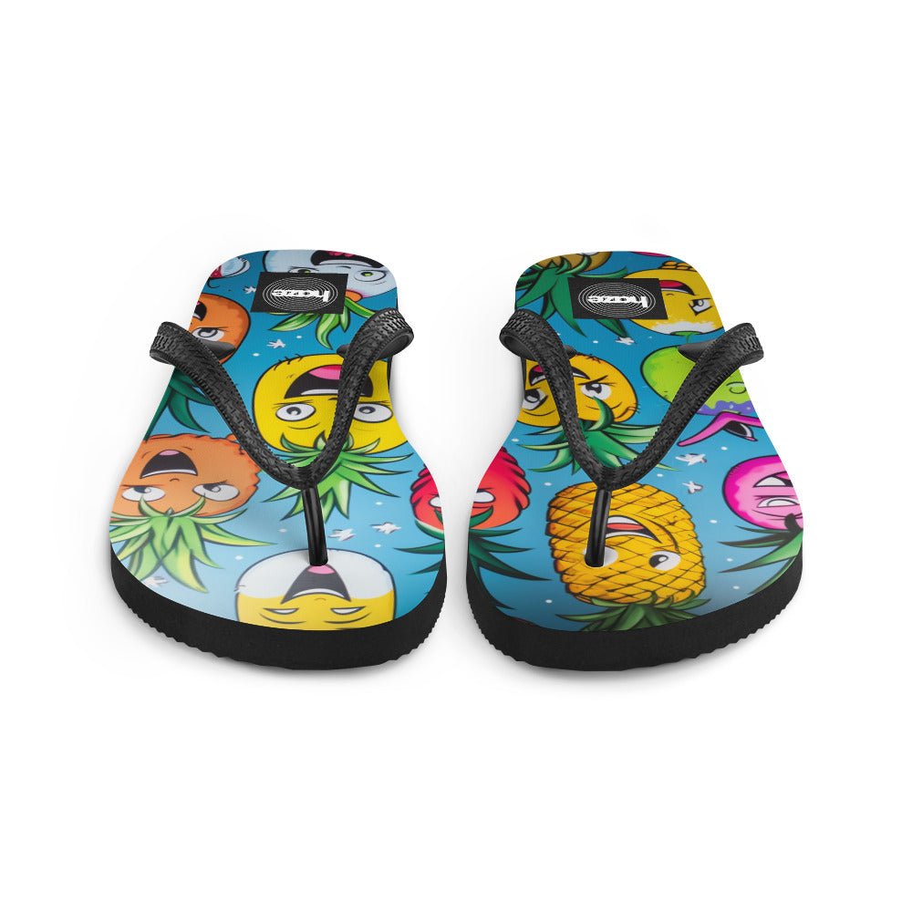 Front U So Funny Pineapple Flip-Flops #MzKittyz #NikkiDKatArt
