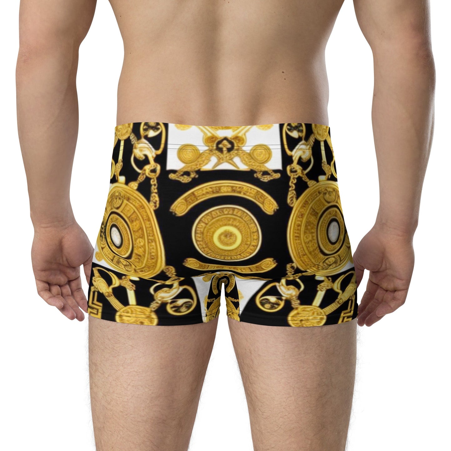Front Gold & Black Coin Signature Boxer Briefs Briefs #MzKittyz #NikkiDKatArt